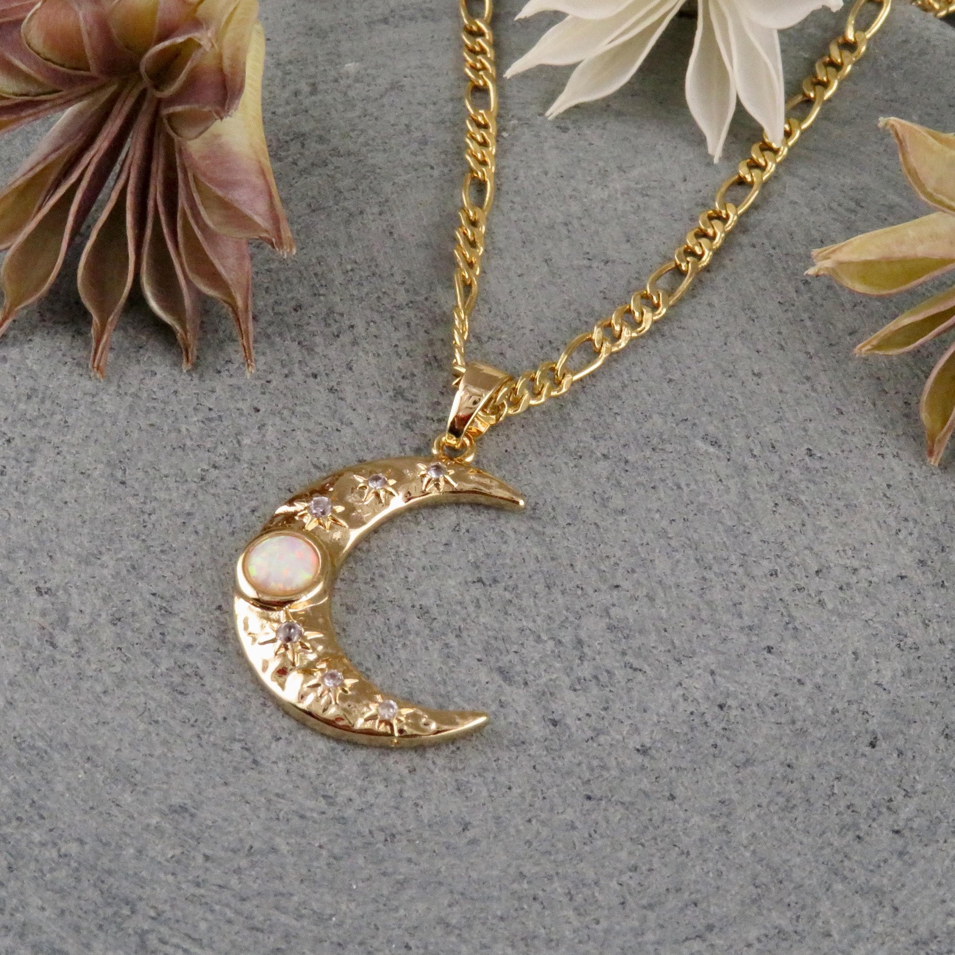 Opal Moon Necklace