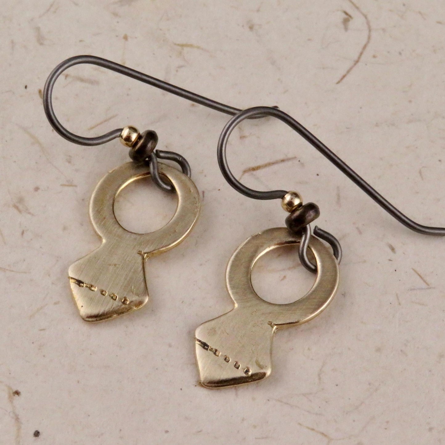 Rustic Silver Earrings | Simple Sterling Earrings | Tribal Earrings | Natural Silver Earrings |Sterling Geometric Earrings | Keyhole Earring
