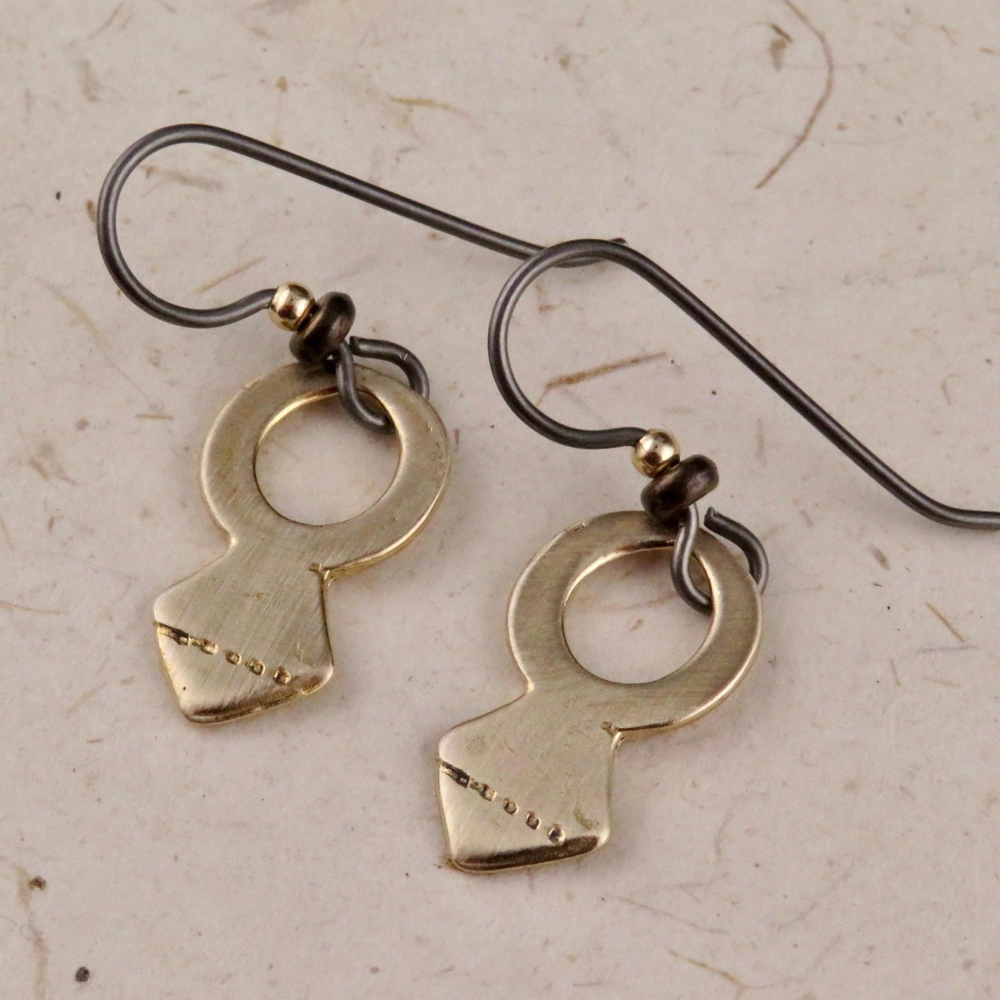 Rustic Silver Earrings | Simple Sterling Earrings | Tribal Earrings | Natural Silver Earrings |Sterling Geometric Earrings | Keyhole Earring
