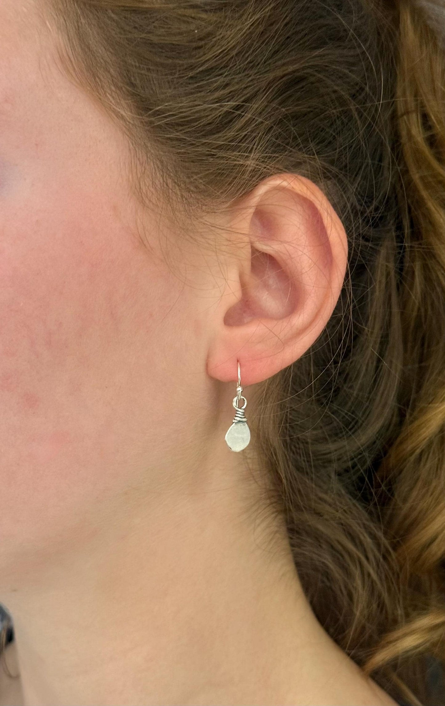 Simple Sterling Earrings | Tribal Silver Earrings | Natural Silver Earrings | Sterling Geometric Earrings | Silver Teardrop Earrings