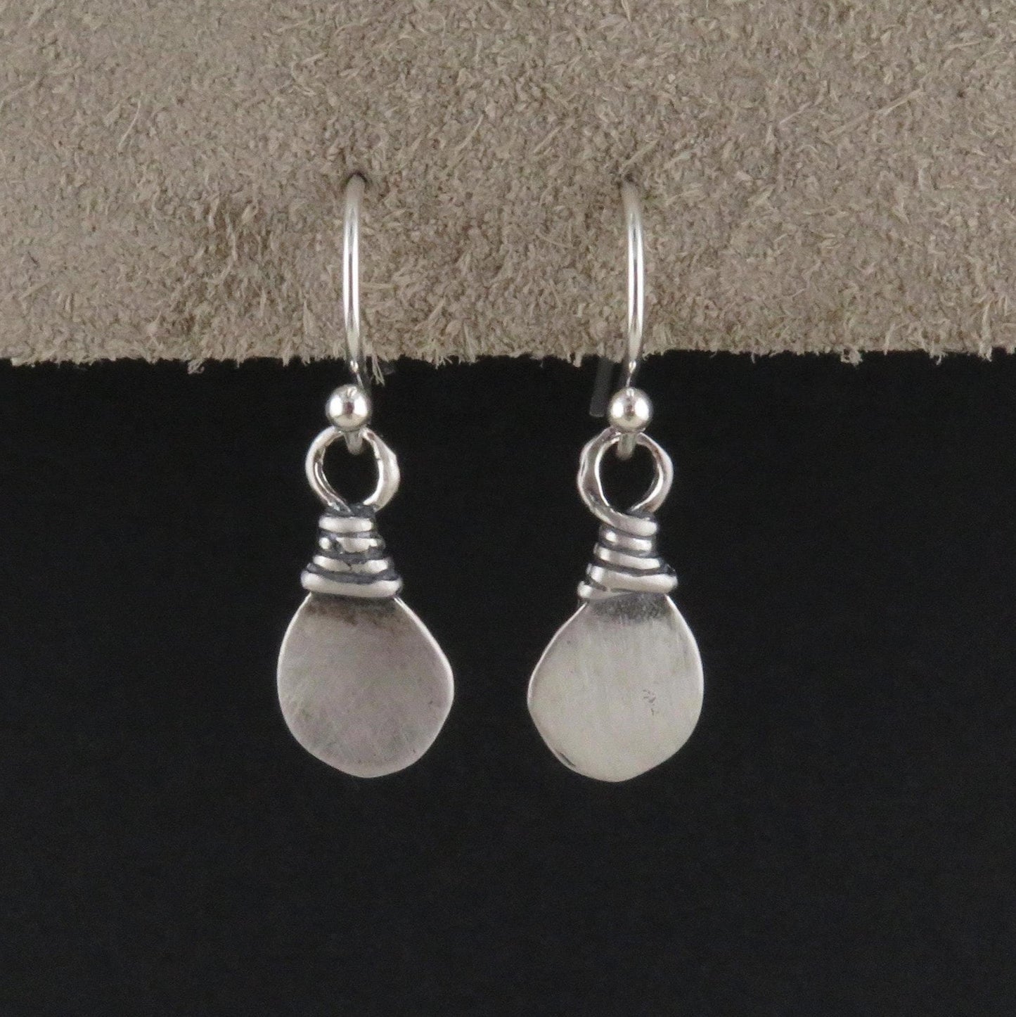 Simple Sterling Earrings | Tribal Silver Earrings | Natural Silver Earrings | Sterling Geometric Earrings | Silver Teardrop Earrings