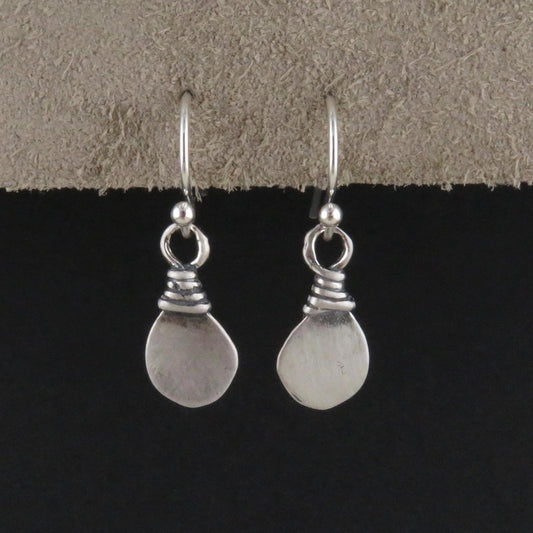Simple Sterling Earrings | Tribal Silver Earrings | Natural Silver Earrings | Sterling Geometric Earrings | Silver Teardrop Earrings