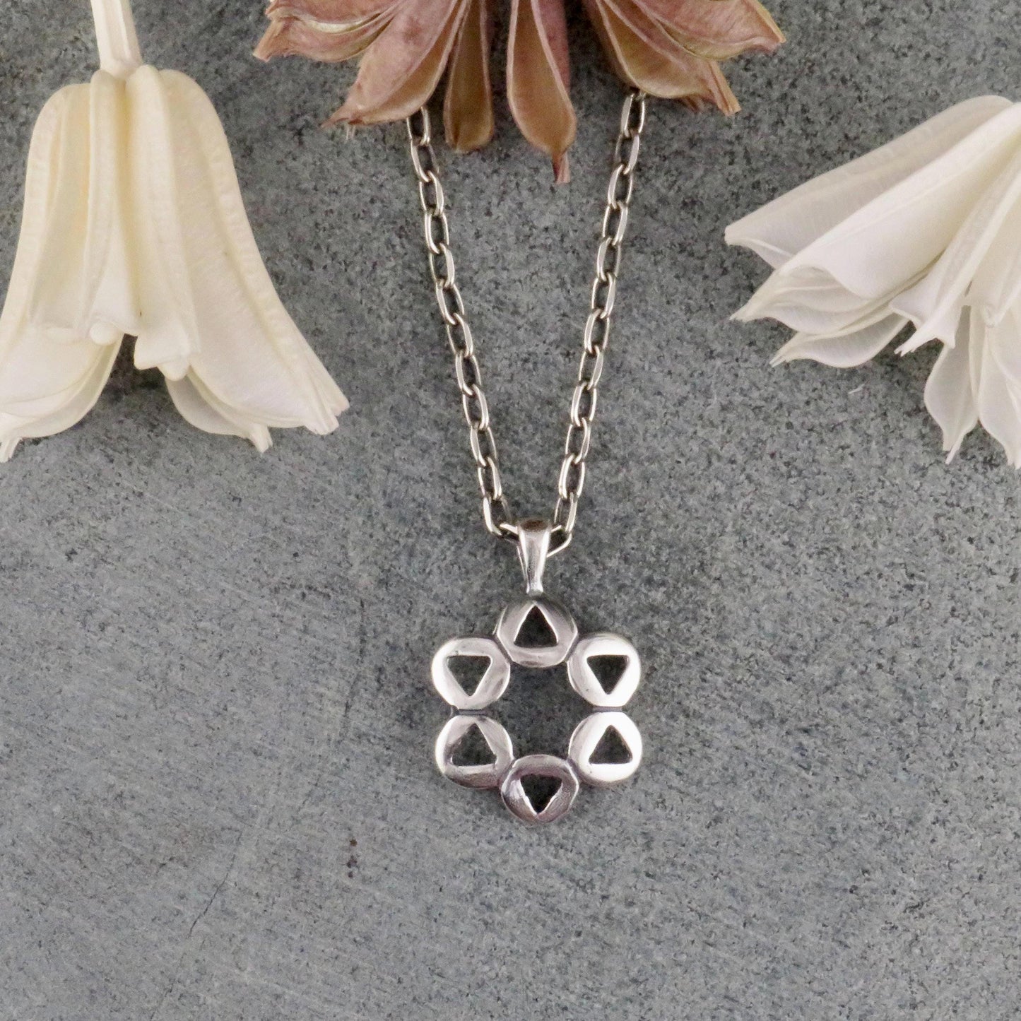 Silver Star of David Necklace | Sterling Jewish Star Necklace | Unique Star of David Pendant | Sterling Magen David | Judaica Star Necklace
