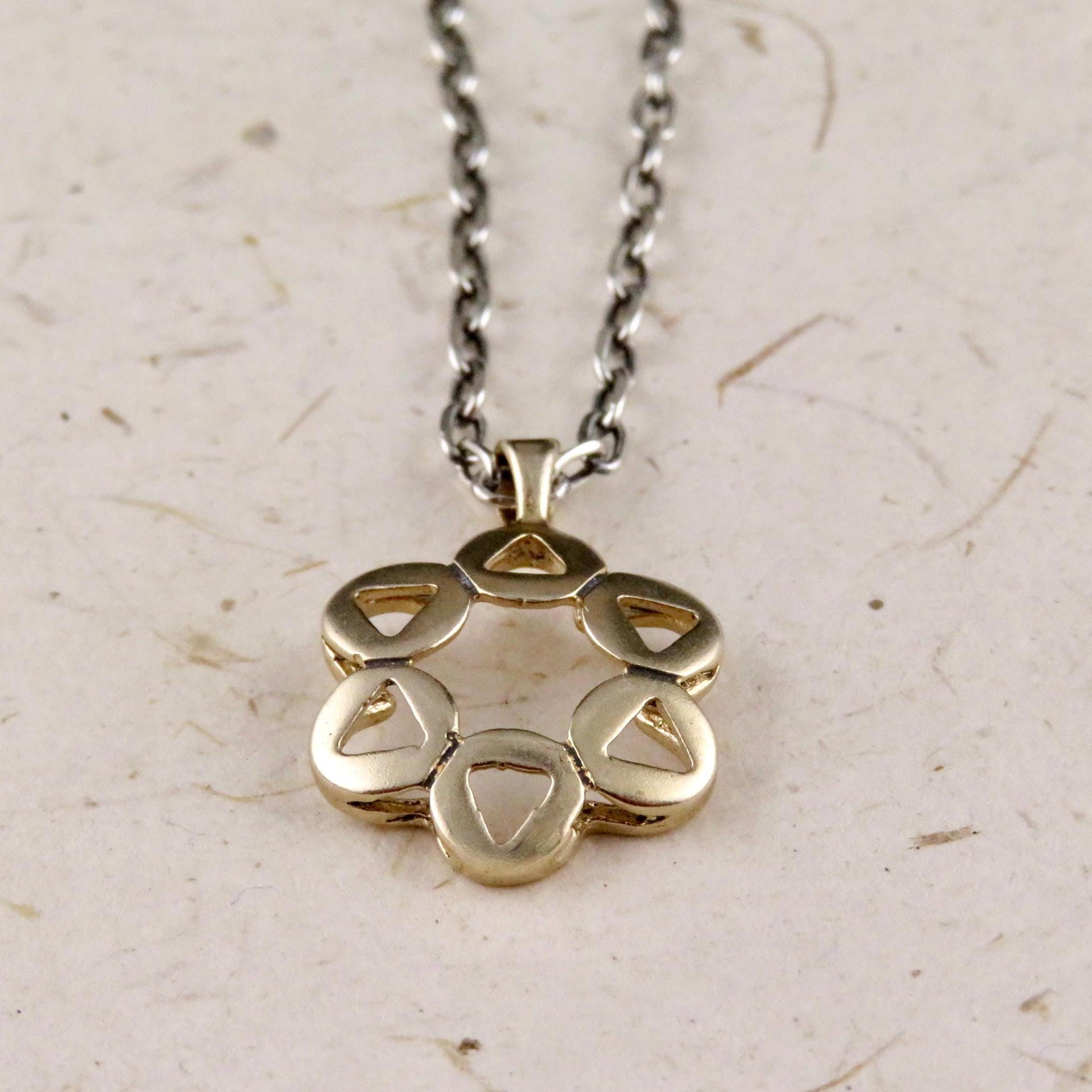Gold Star of David Necklace | Bronze Jewish Star Necklace | Unique Star David Pendant | Bronze Magen David | Judaic Necklace | Vintage Star