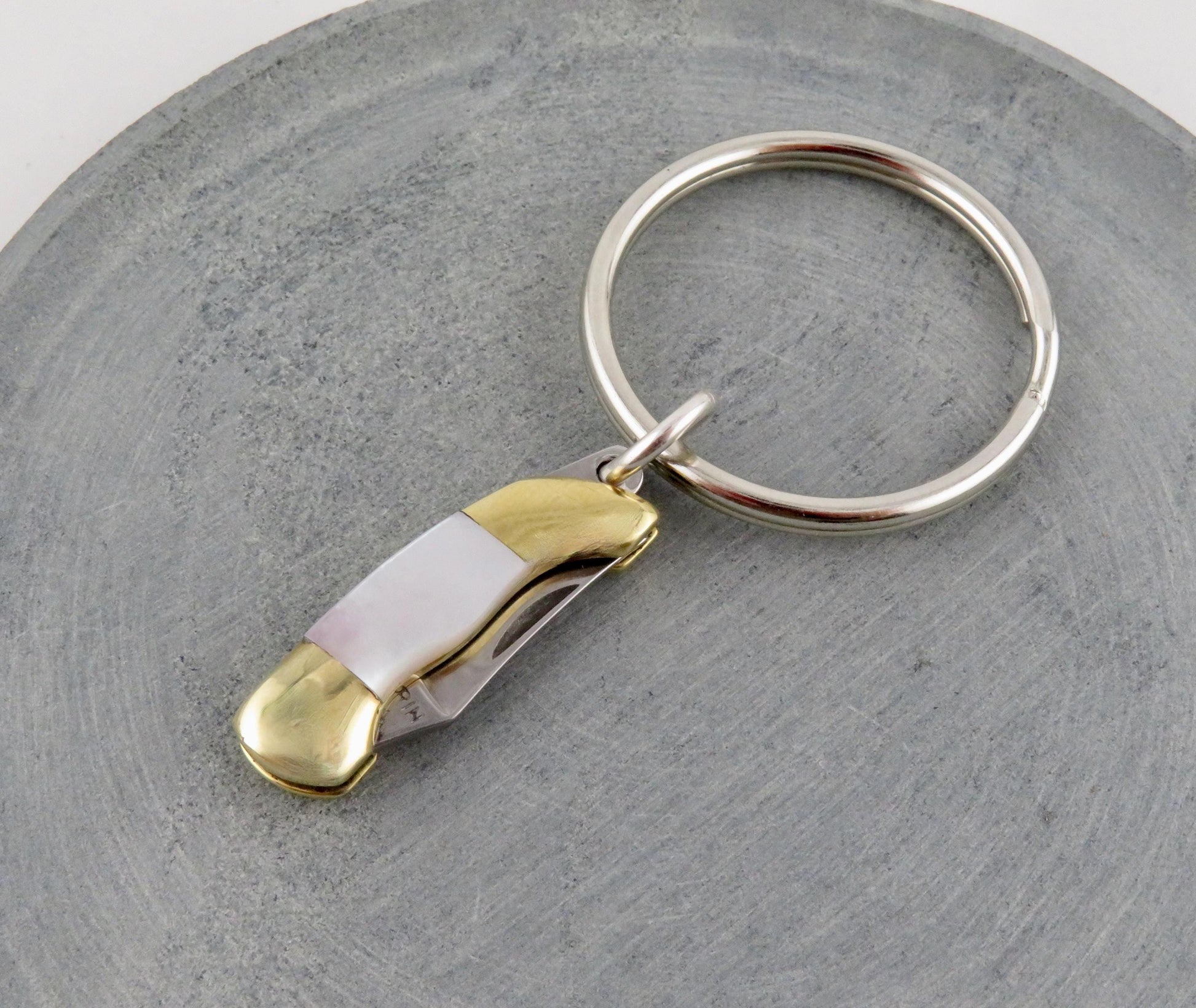 Pearl Knife Keychain | Mini Knife Keyring | Small Pocketknife Keychain | Mother of Pearl Mini Knife Keychain | Pearl Knife Keyring