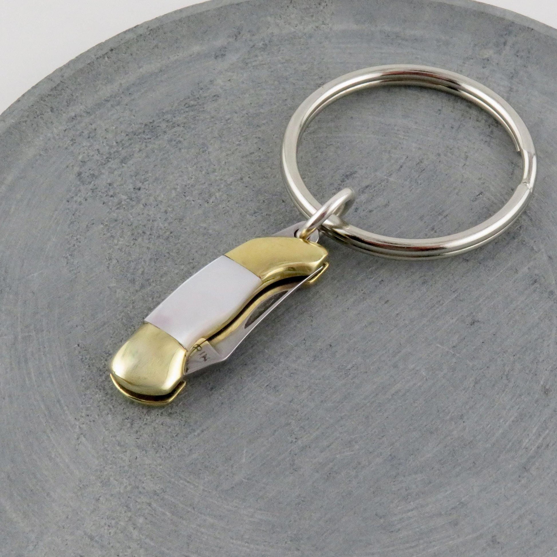 Pearl Knife Keychain | Mini Knife Keyring | Small Pocketknife Keychain | Mother of Pearl Mini Knife Keychain | Pearl Knife Keyring