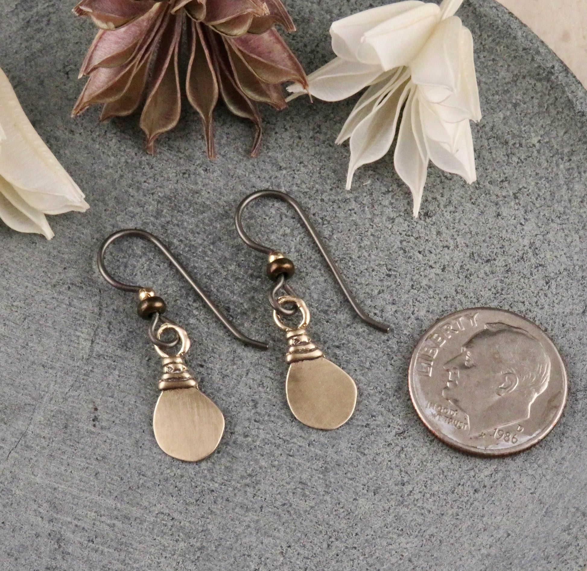 Simple Gold Earrings | Tribal Bronze Earrings | Natural Gold Earrings | Bronze Geometric Earrings | Bronze Teardrop Earrings | Gold Teardrop