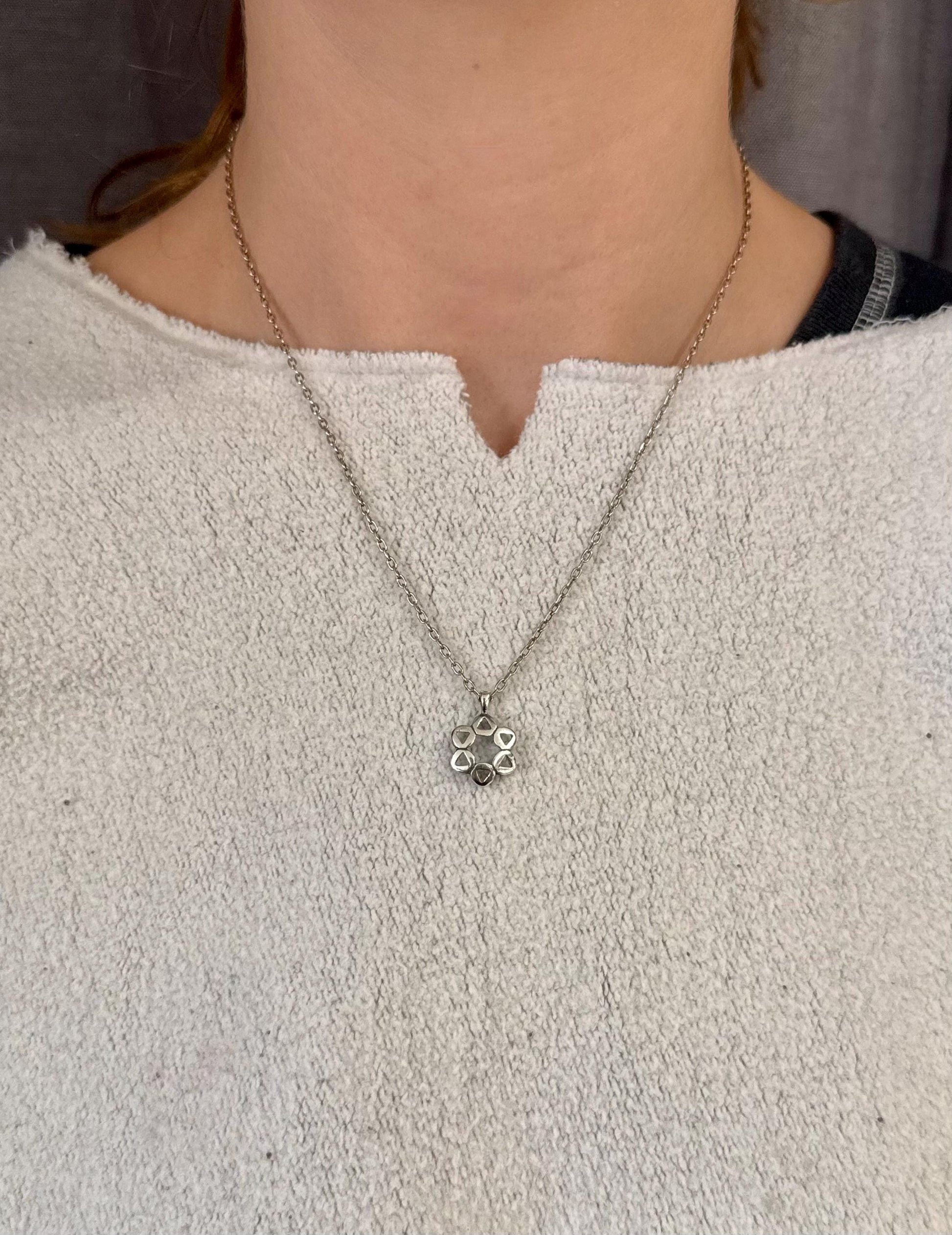 Silver Star of David Necklace | Sterling Jewish Star Necklace | Unique Star of David Pendant | Sterling Magen David | Judaica Star Necklace