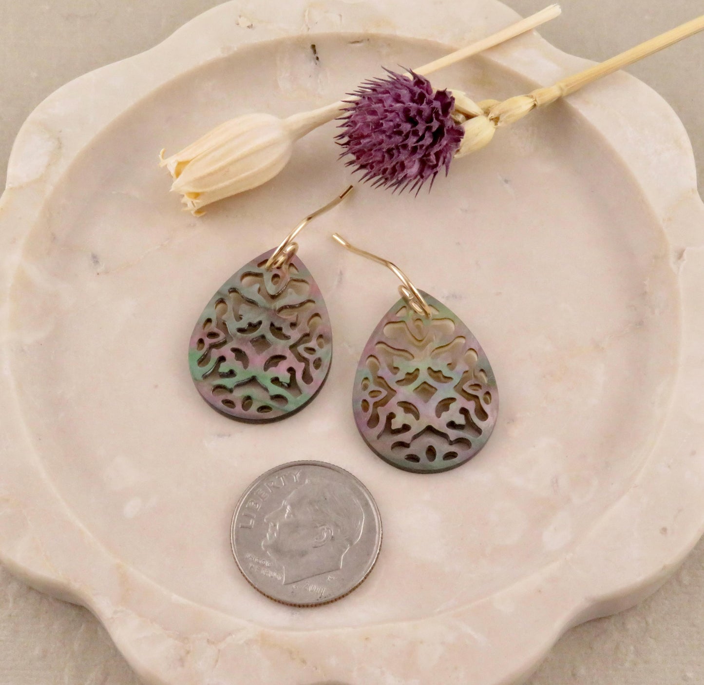 Abalone Earrings | Pearl Mandala Earrings | Pearl Geometric Earrings | Abalone Pearl Drop Earrings | Carved Pearl Earrings | Abalone Cut Out