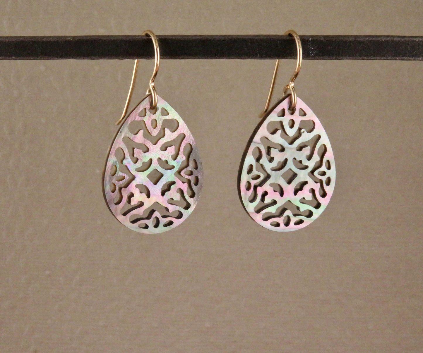 Abalone Earrings | Pearl Mandala Earrings | Pearl Geometric Earrings | Abalone Pearl Drop Earrings | Carved Pearl Earrings | Abalone Cut Out