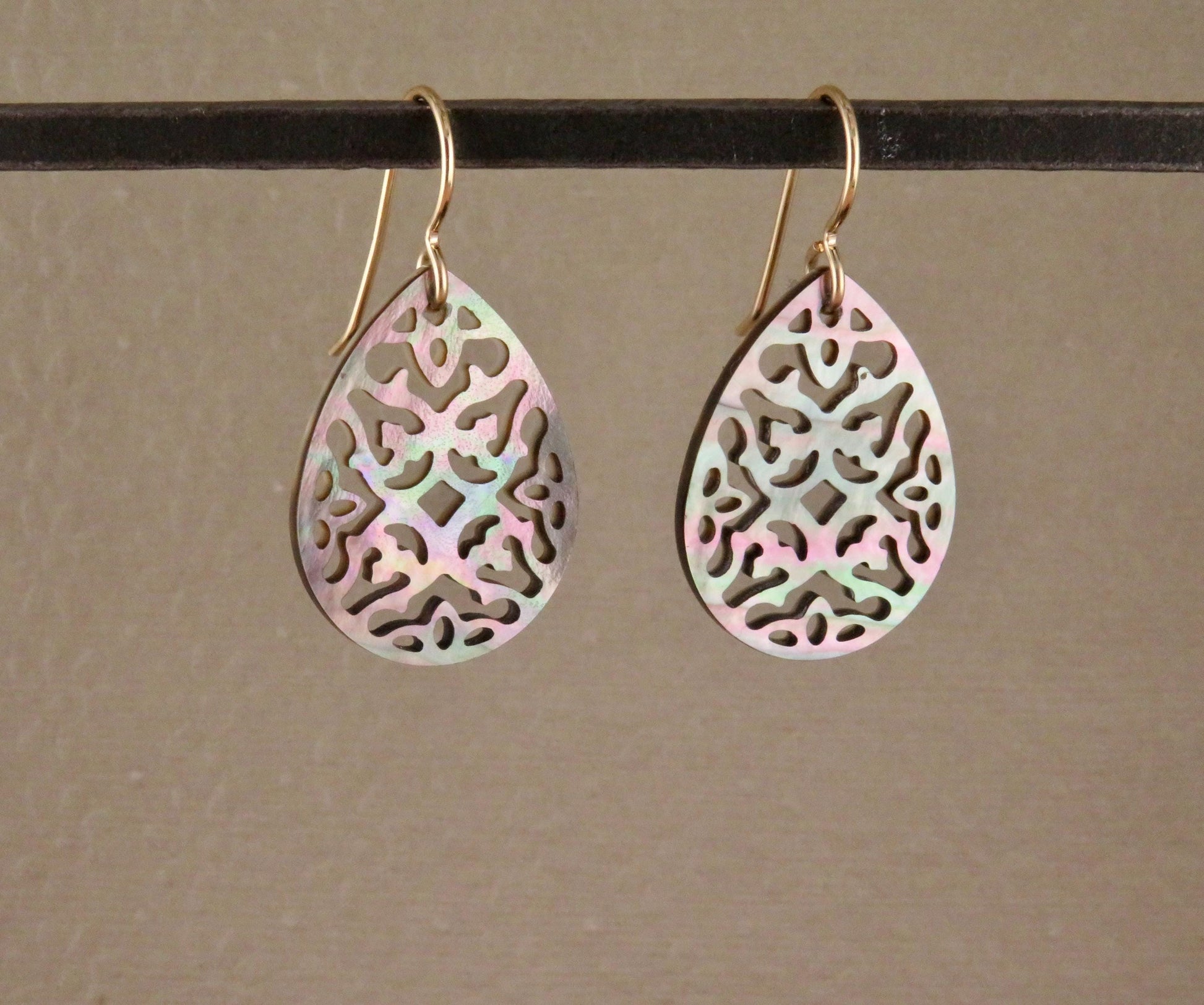 Abalone Earrings | Pearl Mandala Earrings | Pearl Geometric Earrings | Abalone Pearl Drop Earrings | Carved Pearl Earrings | Abalone Cut Out