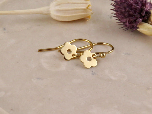 Tiny Gold Flower Earrings | Gold Delicate Earrings | Lightweight Flower Earrings | Gold Filled Flower Earrings | Small Gold Flower Earrings