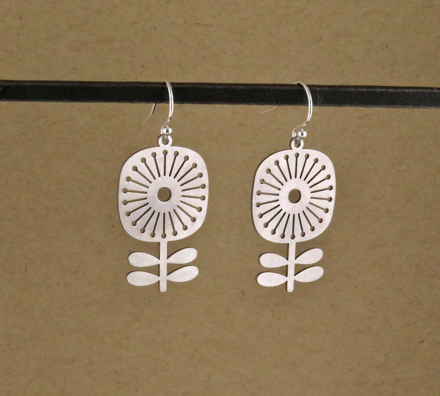 Silver Flower Earrings | Lightweight Flower Earrings | Silver Floral Earrings | Laser Cut Flower Earrings | Cut Out Flower | Spring Earrings
