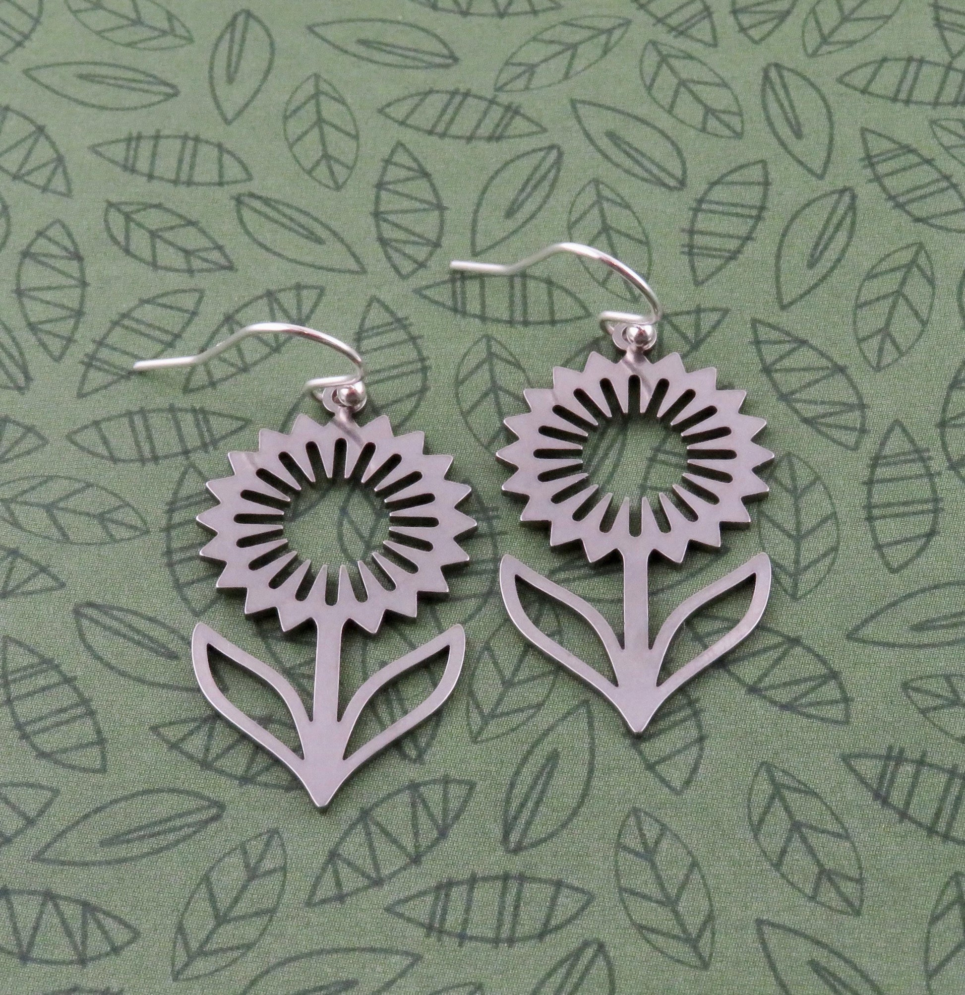 Silver Flower Earrings | Lightweight Flower Earrings | Silver Floral Earrings | Laser Cut Flower Earrings | Cut Out Flower | Spring Earrings