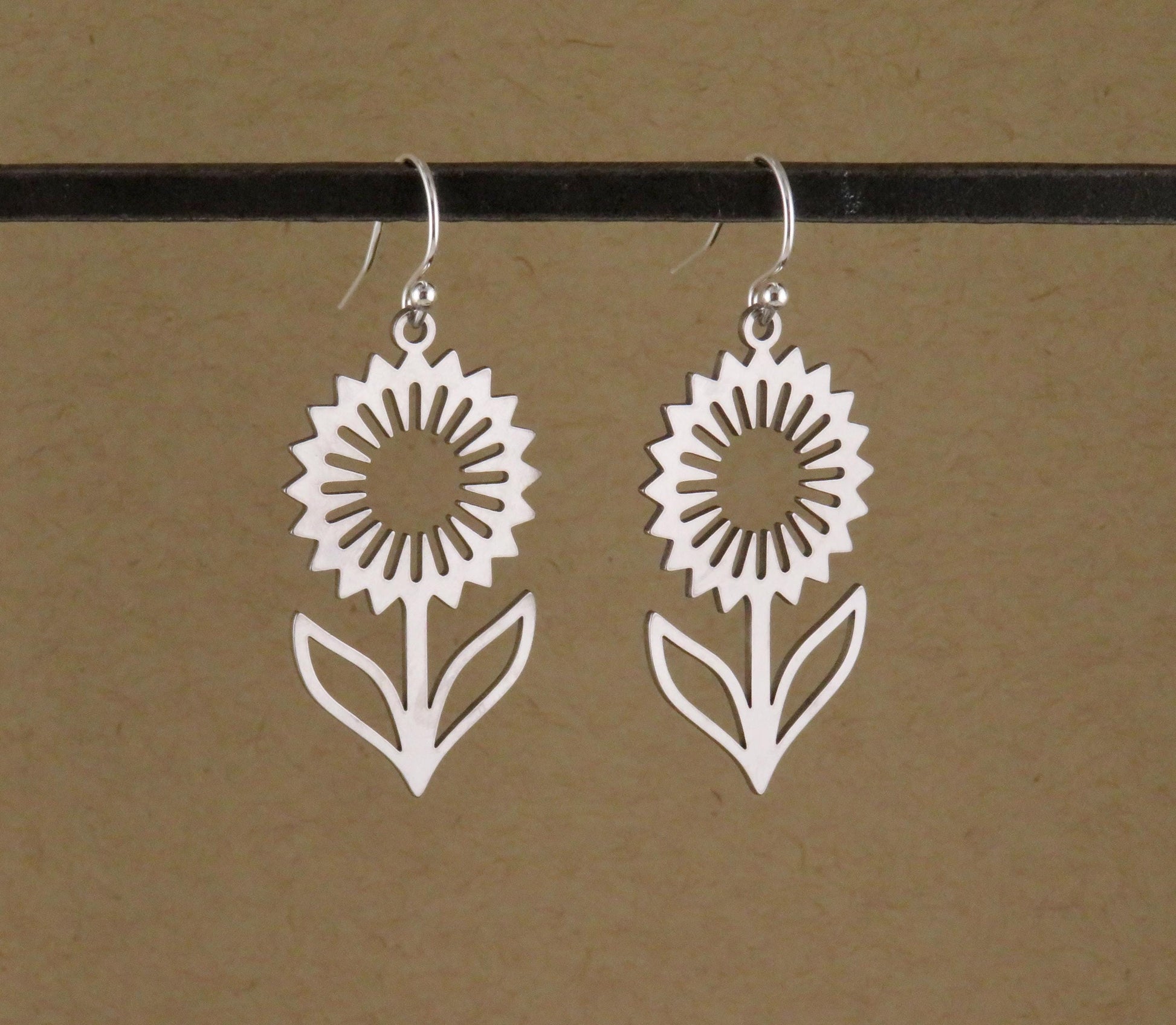Silver Flower Earrings | Lightweight Flower Earrings | Silver Floral Earrings | Laser Cut Flower Earrings | Cut Out Flower | Spring Earrings