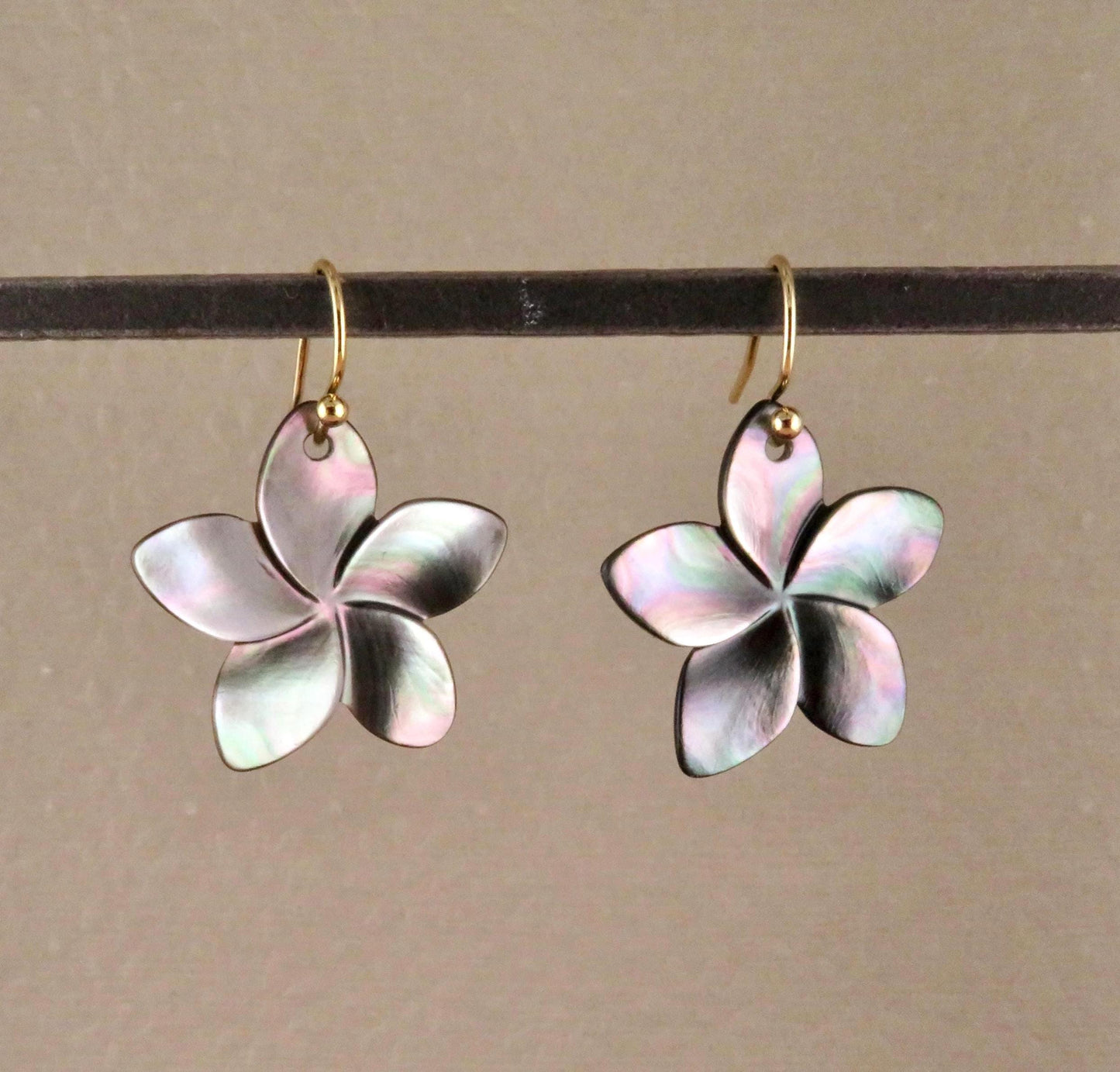 Abalone Earrings | Pearl Flower Earrings | Pearl Nature Earrings | Abalone Pearl Plumeria Earrings | Carved Mother Pearl Earrings | Flowers