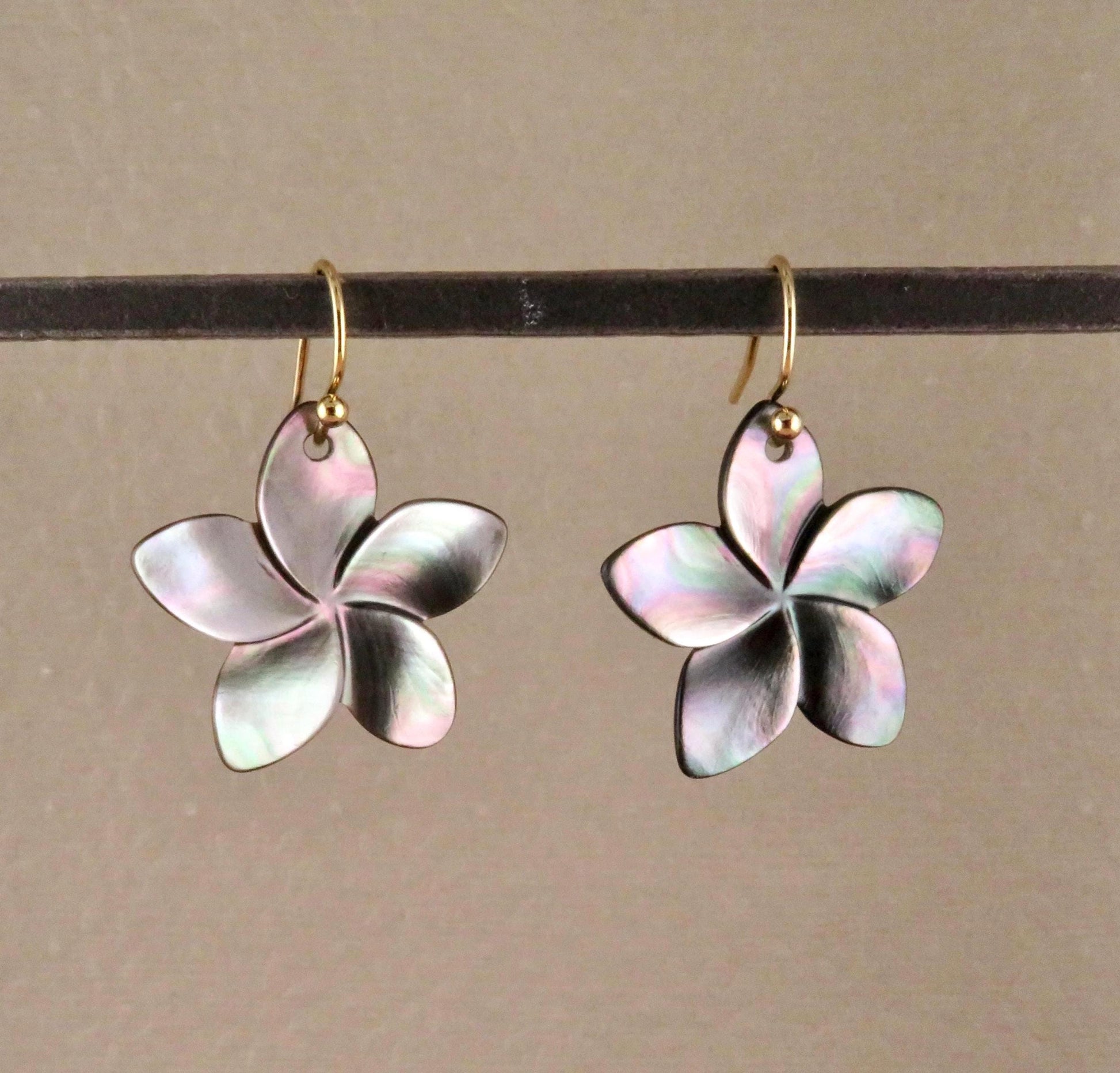 Abalone Earrings | Pearl Flower Earrings | Pearl Nature Earrings | Abalone Pearl Plumeria Earrings | Carved Mother Pearl Earrings | Flowers