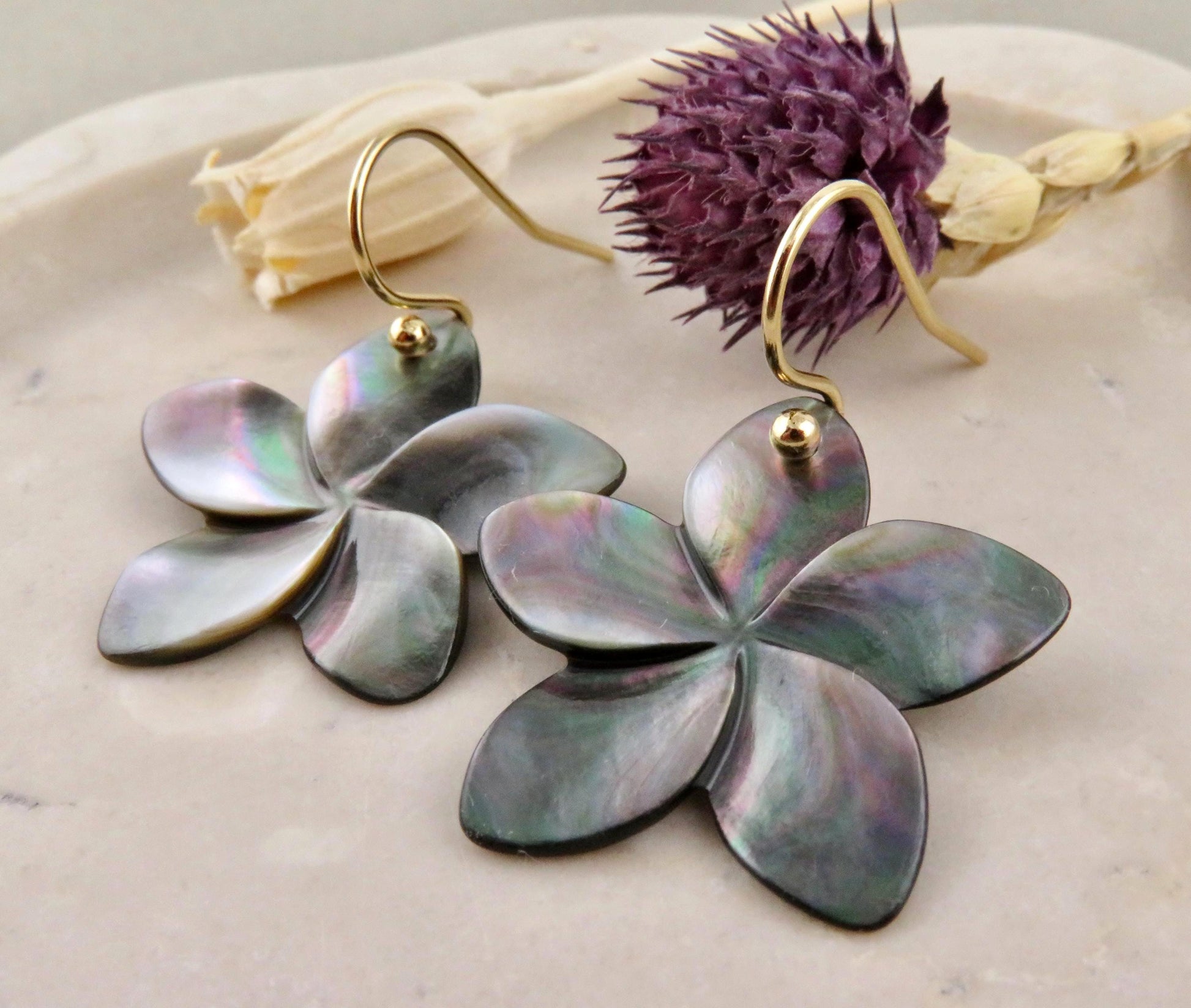 Abalone Earrings | Pearl Flower Earrings | Pearl Nature Earrings | Abalone Pearl Plumeria Earrings | Carved Mother Pearl Earrings | Flowers