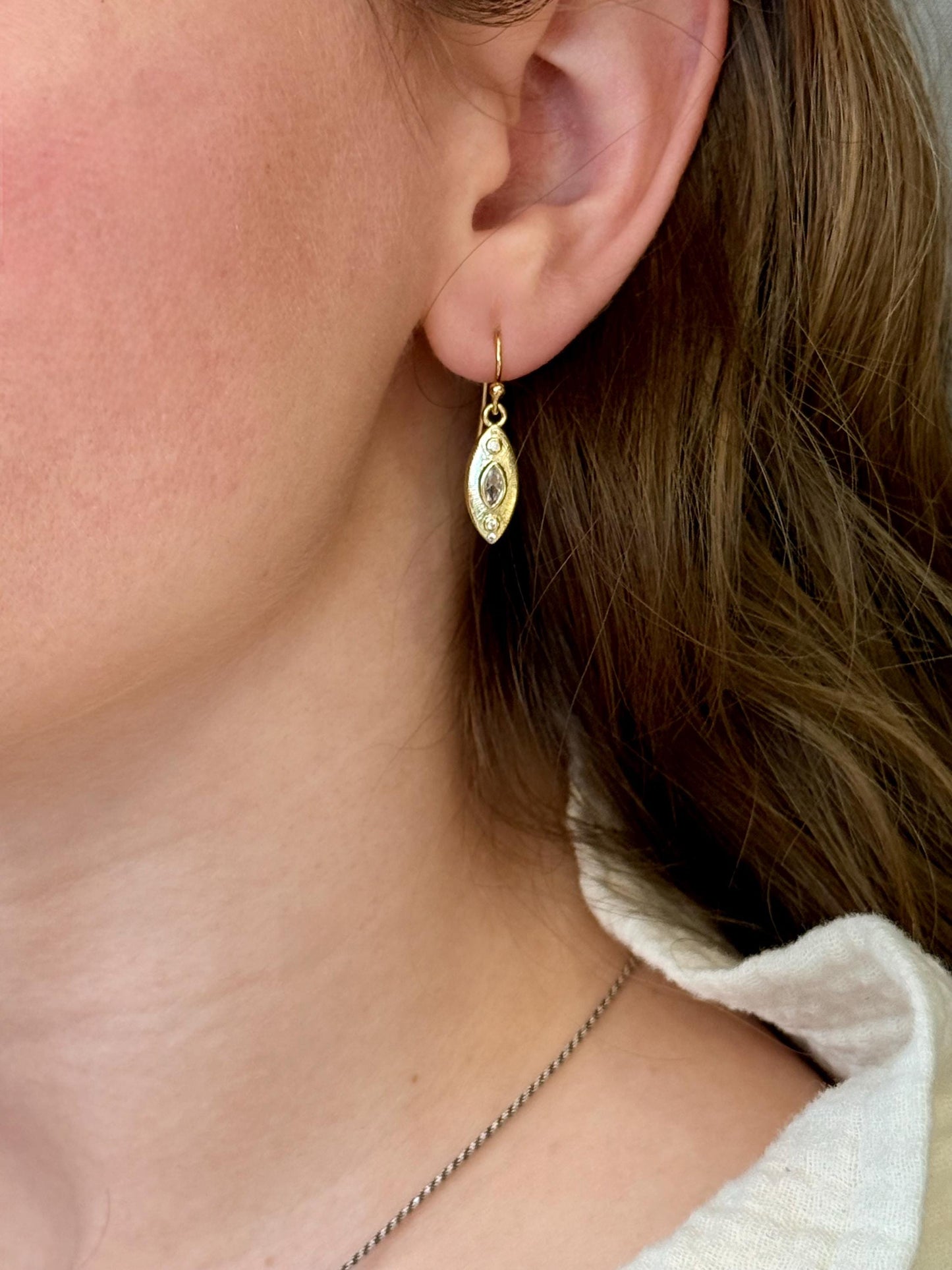 Gold Sparkly Earrings | CZ Gold Earrings | Gold Geometric Earrings | Sparkly Marquise Earrings | Fancy Gold Shapes Earrings | Gold Geo CZ