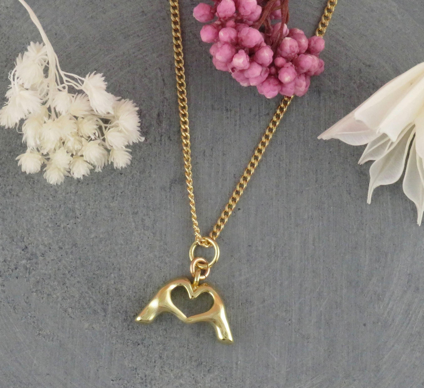 Gold Heart Hands Necklace | Hands Making Heart | Heart Hands Charm | Love Pendant