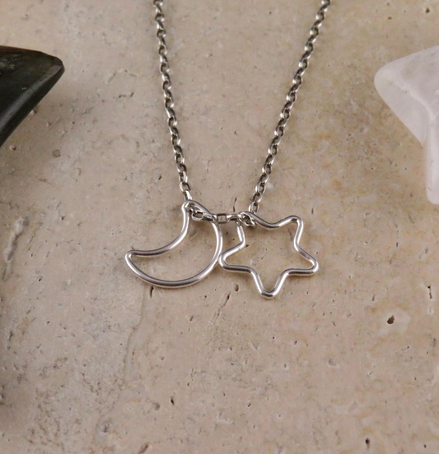 Celestial Earrings | Silver Star Moon Earrings | Mismatched Earrings | Sterling Moon and Stars Earrings