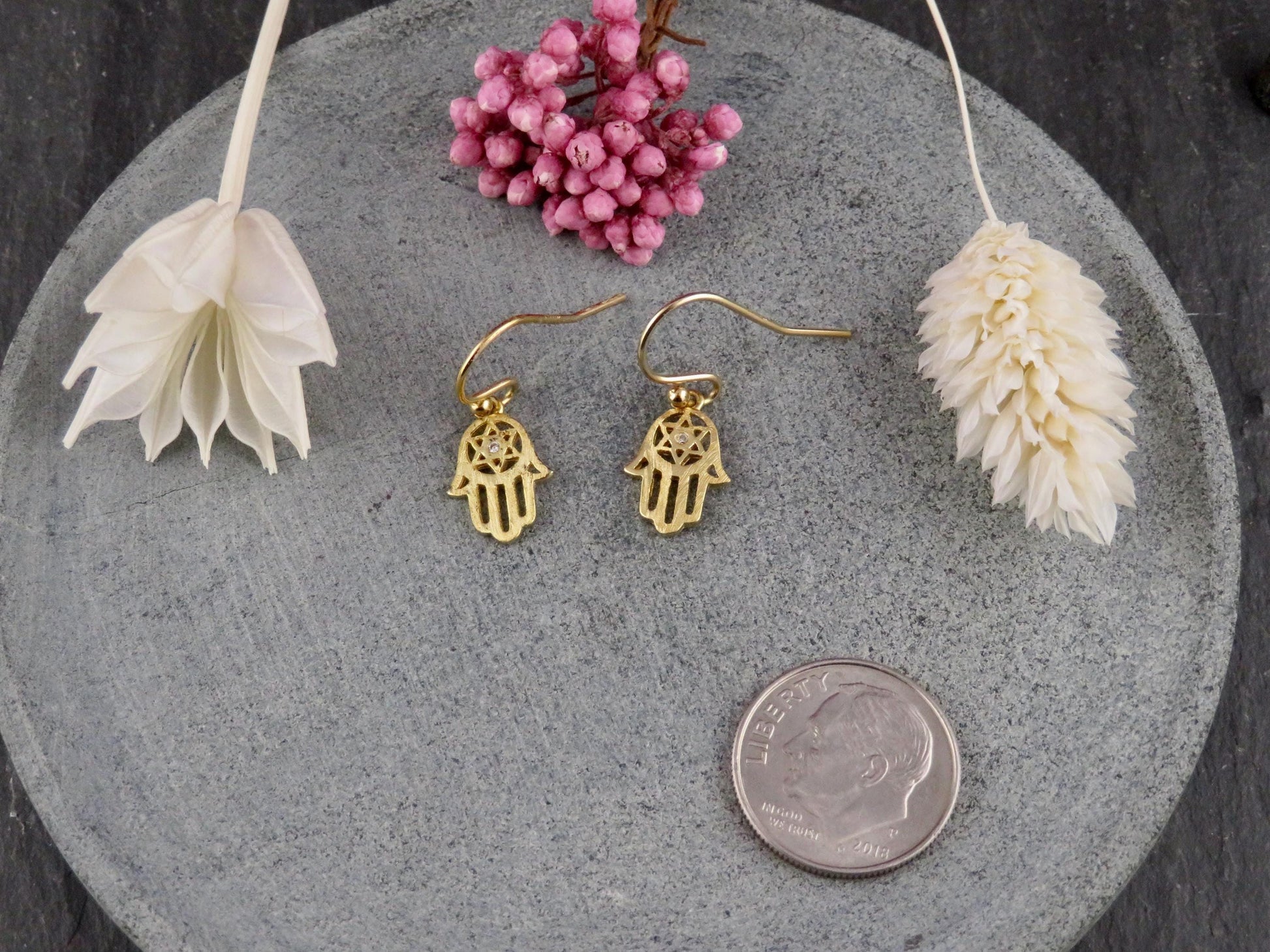 Gold Hamsa Earrings | Star David Hamsa Earrings | Gold Filled Hamsa Earrings | Hamsa Jewish Star Earrings