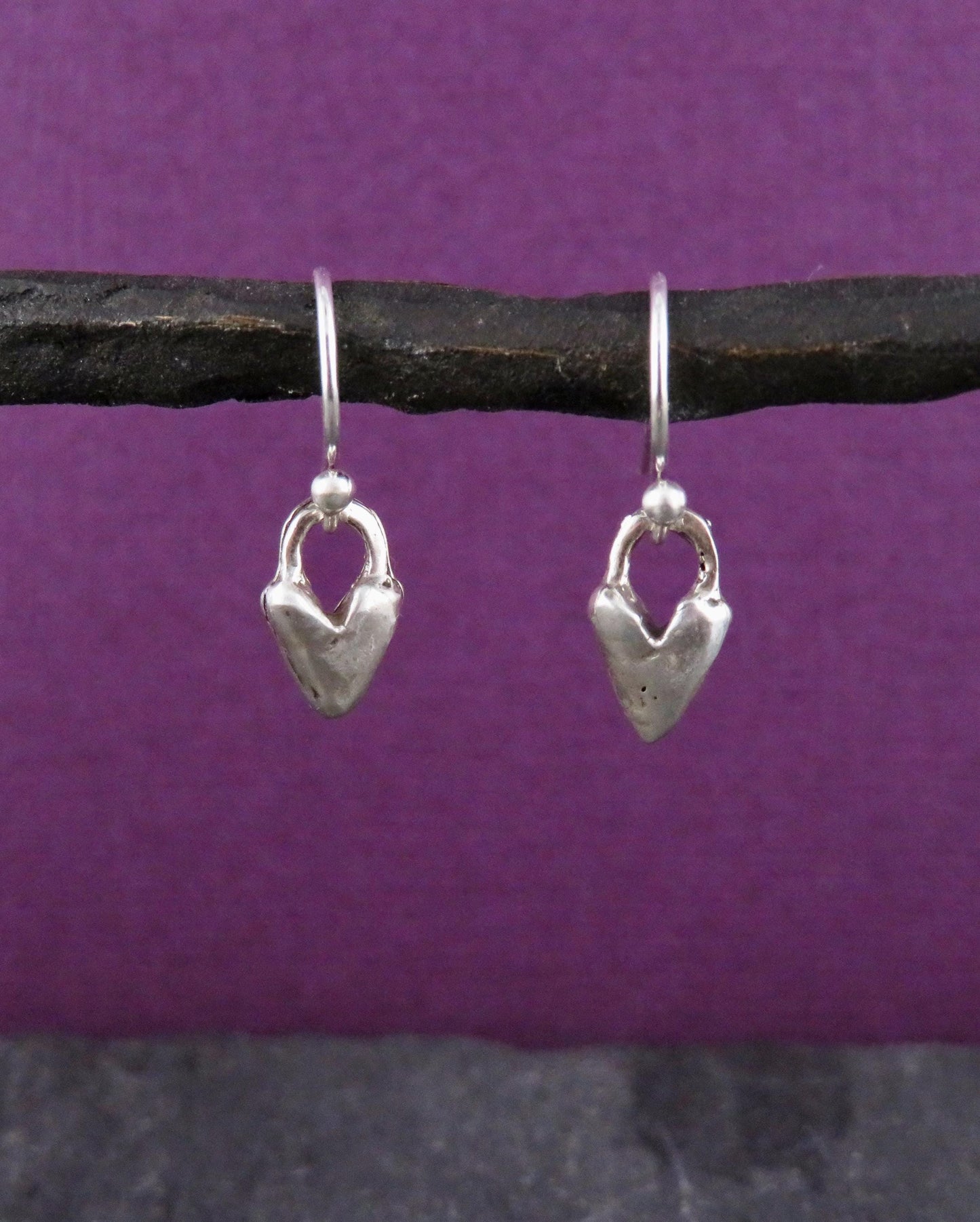 Silver Heart Earrings | Hammered Heart Earrings | Minimal Sterling Hearts | Small Heart Earrings