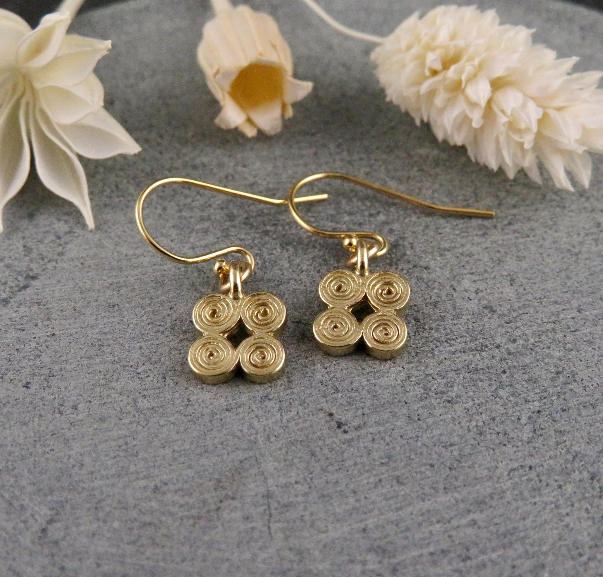 Minimal Earrings | Gold Spiral Earrings | Delicate Brass Earrings | Spiral Earrings