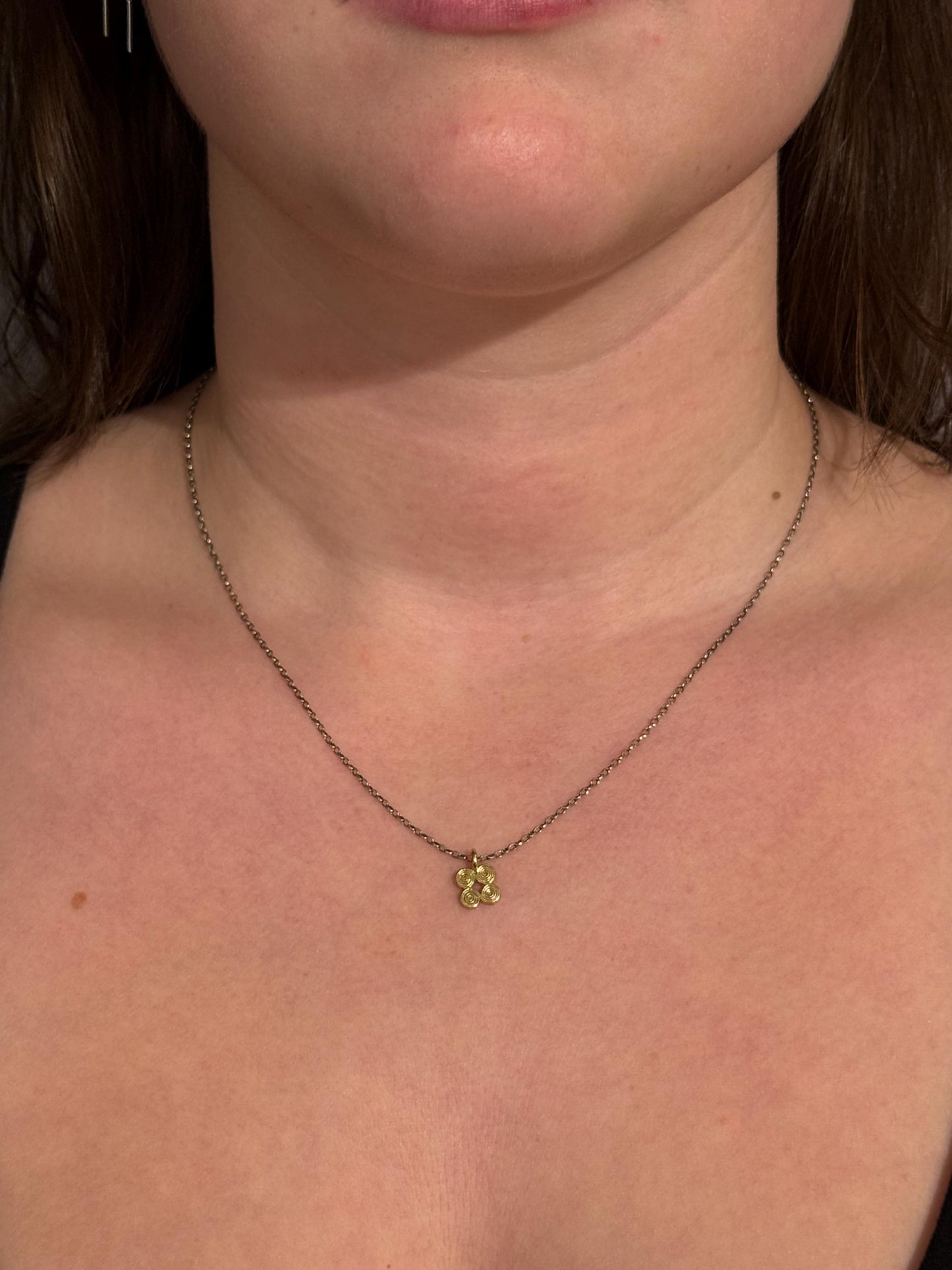 Minimal Necklace | Gold Spiral Pendant | Delicate Brass Necklace | Small Spiral Charm