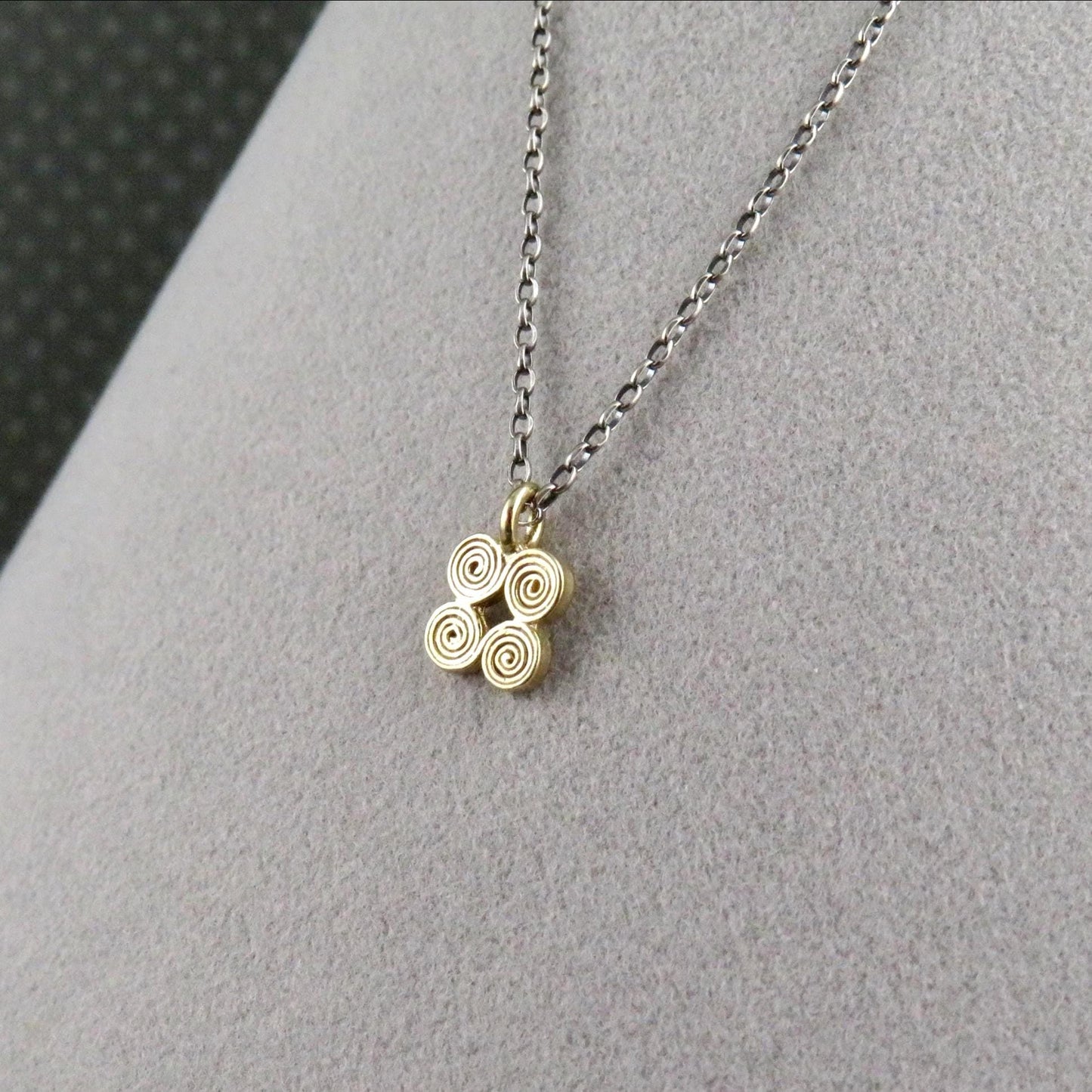 Minimal Necklace | Gold Spiral Pendant | Delicate Brass Necklace | Small Spiral Charm