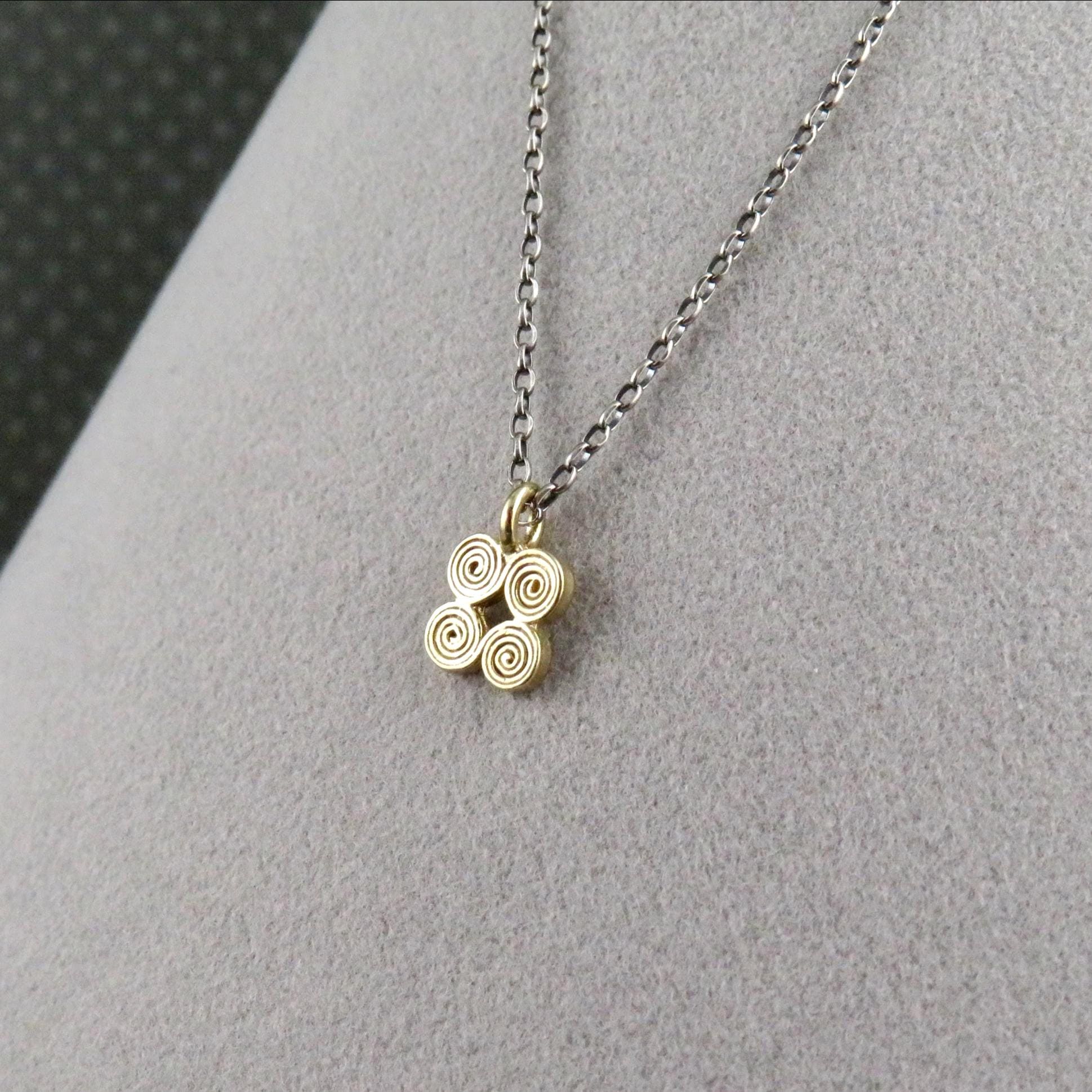 Minimal Necklace | Gold Spiral Pendant | Delicate Brass Necklace | Small Spiral Charm