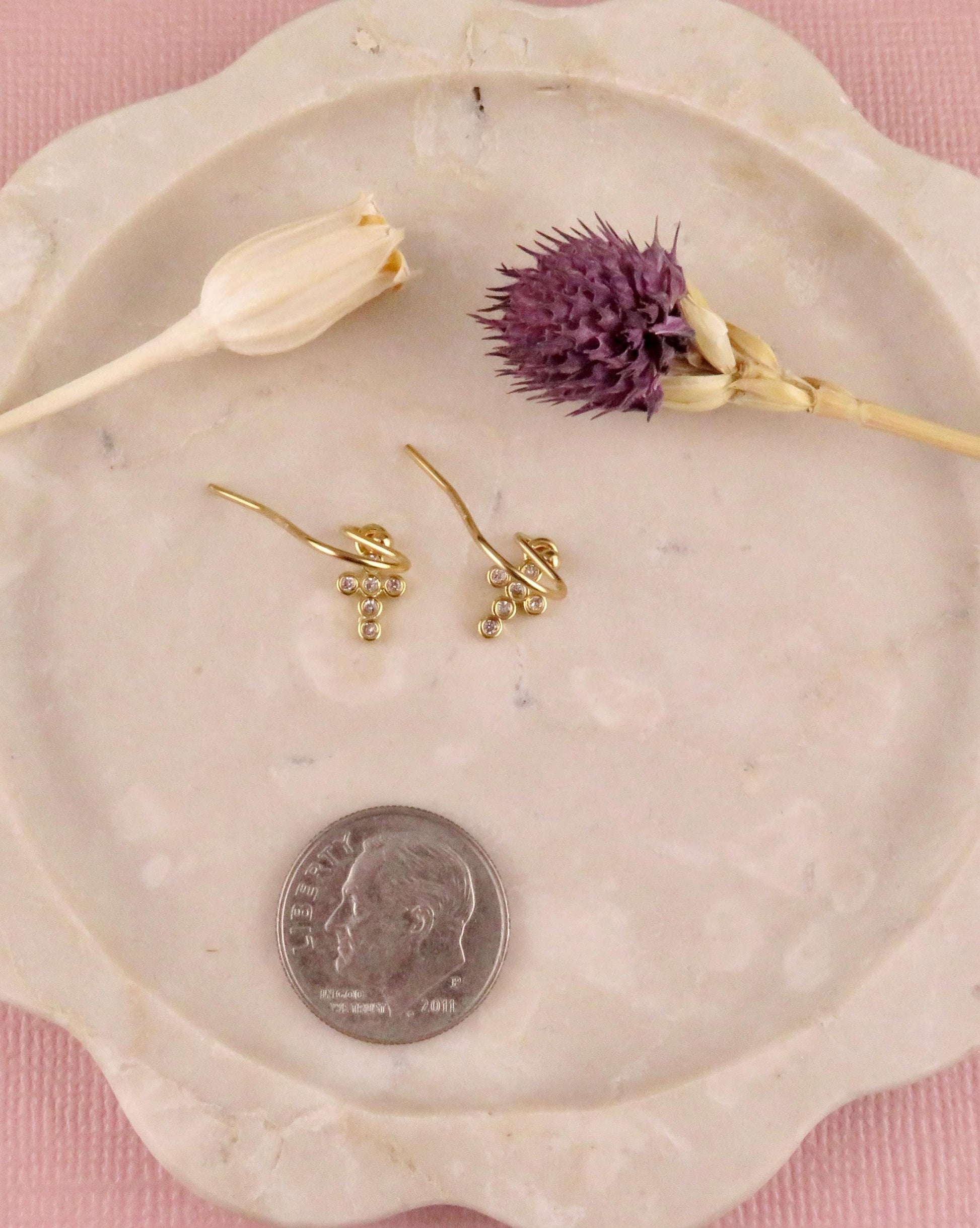 Tiny Gold Cross Earrings | Gold Filled Mini Cross Earrings | CZ Small Cross | Sweet Little Crosses