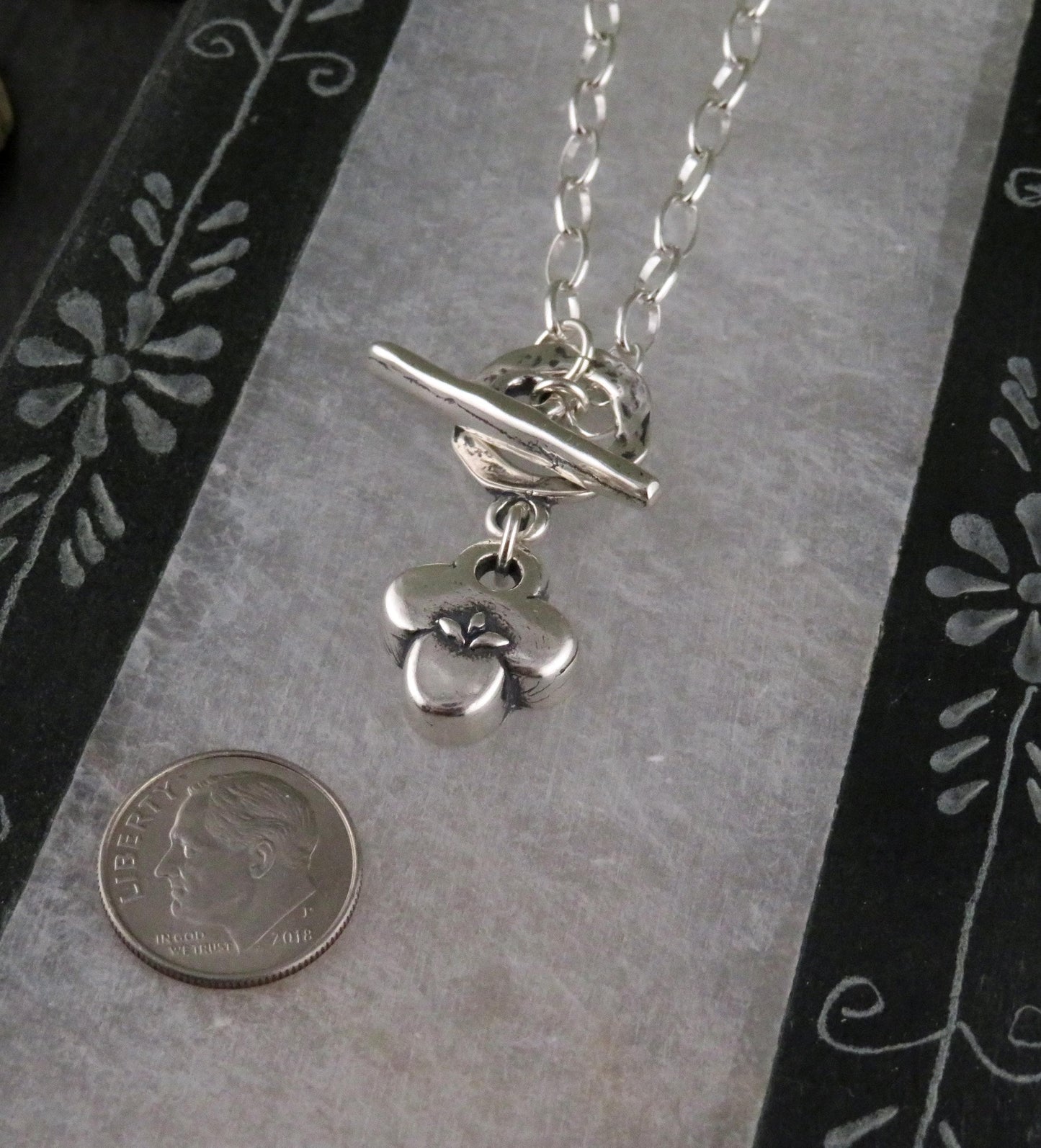 Silver Natural Necklace | Sterling Floral Necklace | Silver Rustic Pendant | Sterling Clover Charm | Organic Necklace | Quatrefoil Pendant