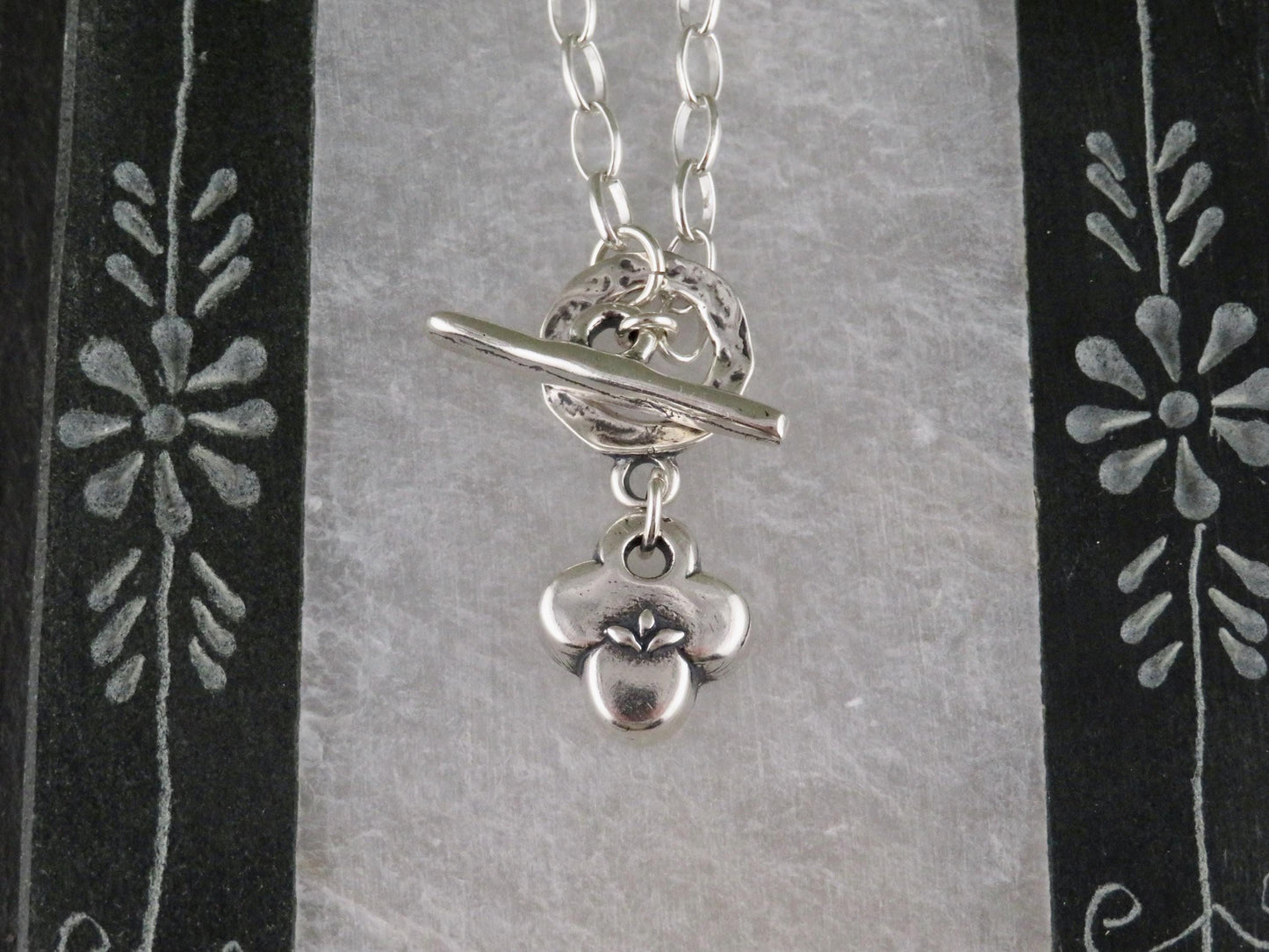 Silver Natural Necklace | Sterling Floral Necklace | Silver Rustic Pendant | Sterling Clover Charm | Organic Necklace | Quatrefoil Pendant