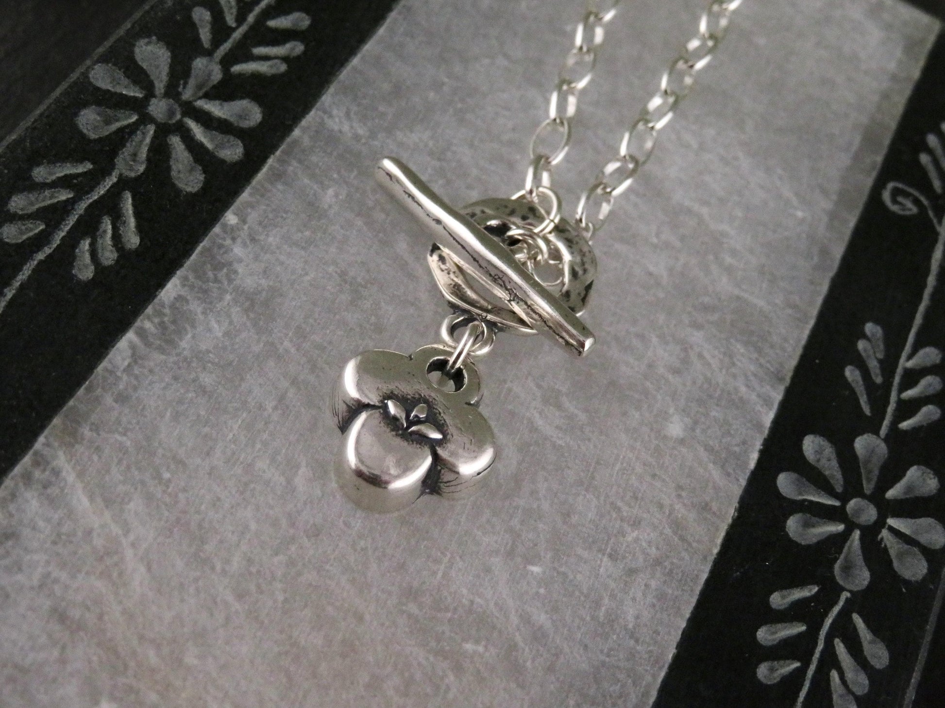 Silver Natural Necklace | Sterling Floral Necklace | Silver Rustic Pendant | Sterling Clover Charm | Organic Necklace | Quatrefoil Pendant