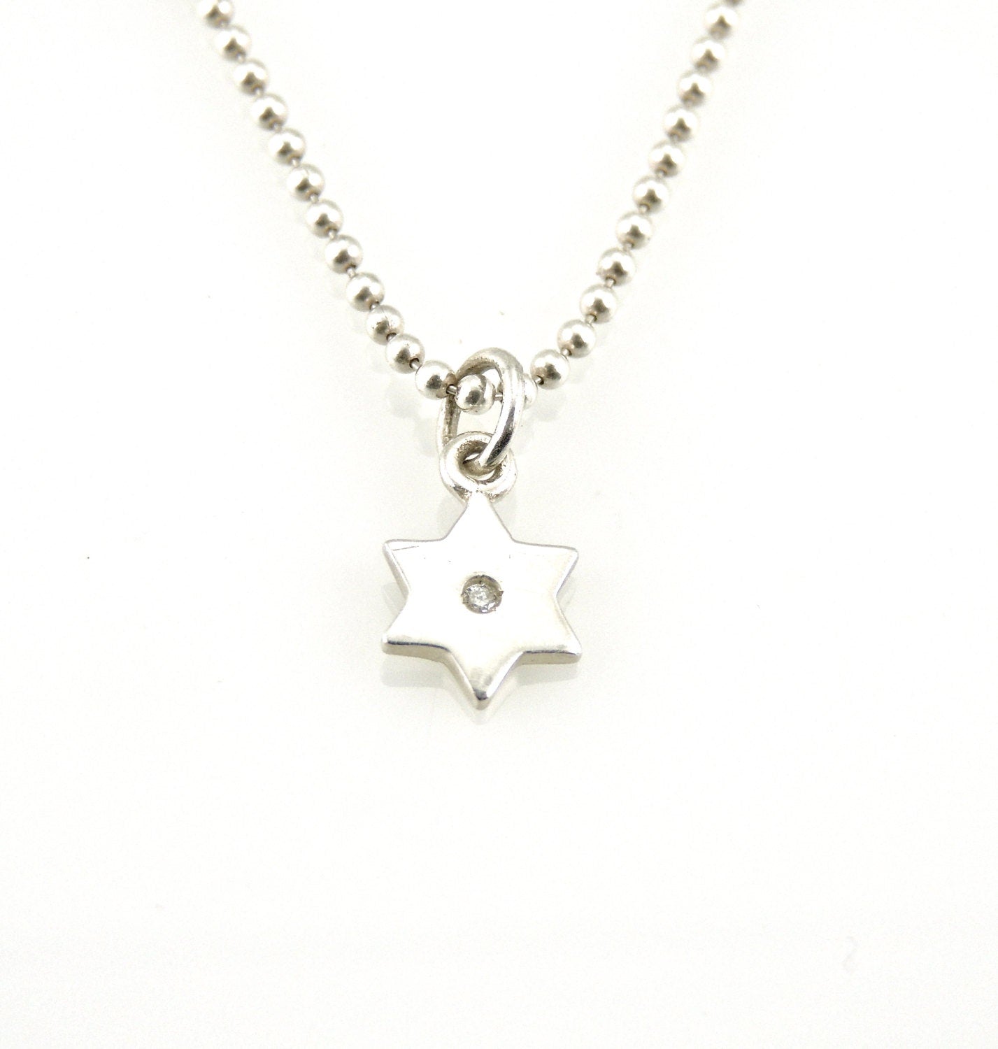 Jewish Star Necklace, Judaic Necklace, Bat Mitzvah Gift, Magen David Necklace, Star David Necklace, Spiritual Gift, Diamond Star Necklace