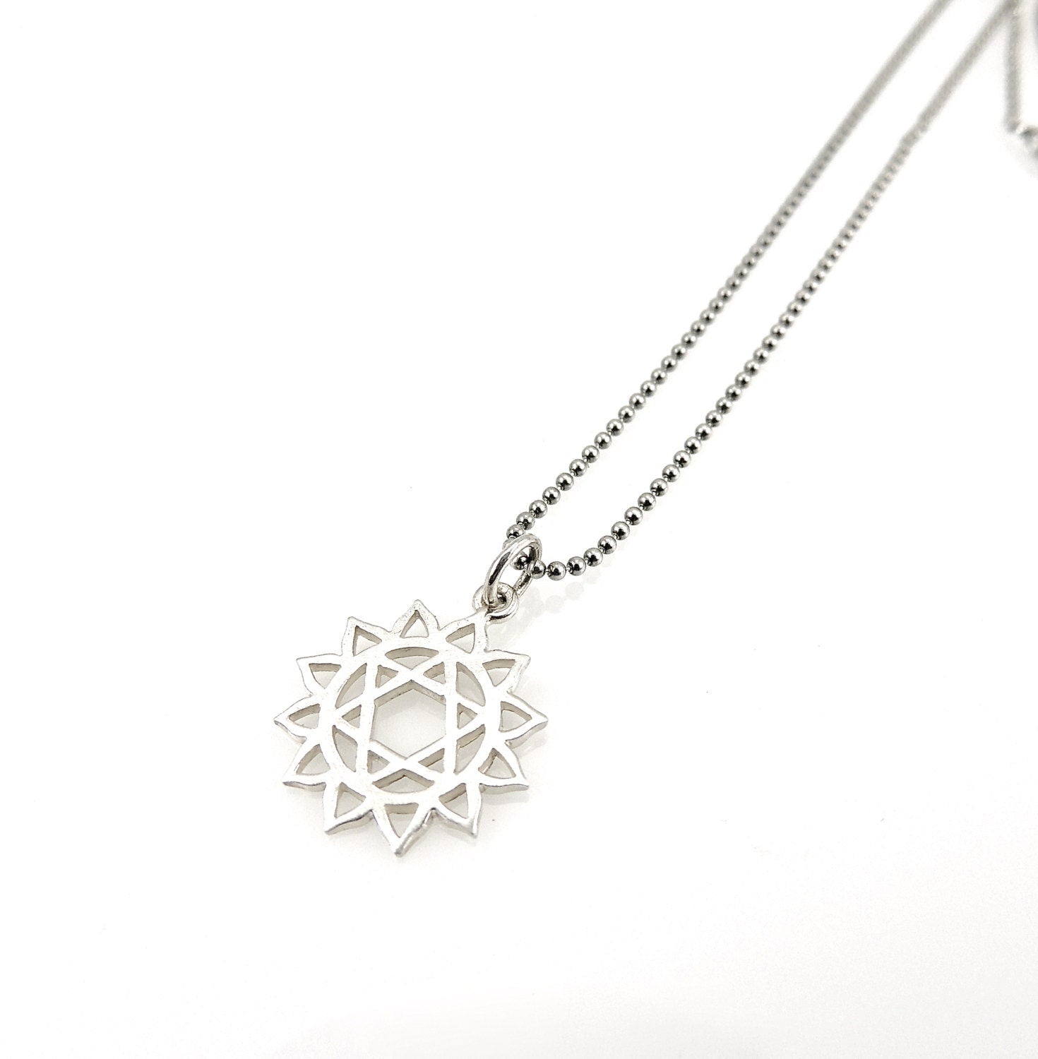 Jewish Star Necklace, Heart Chakra Necklace, Star of David Sun Necklace, Spiritual Necklace, Bat Mitzvah Gift, Judaic Necklace, Magen David