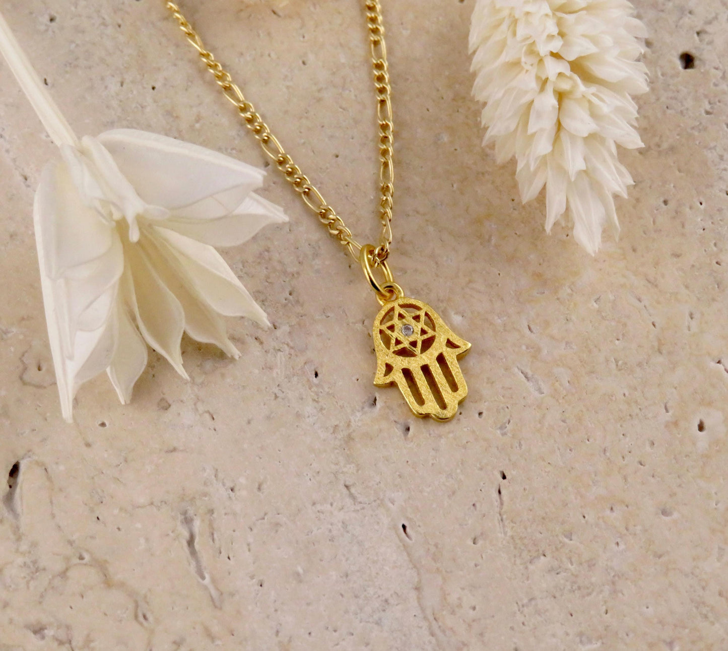 Gold Hamsa Necklace | Star David Pendant | Gold Filled Hamsa Hand | Gold Hamsa Jewish Star Necklace