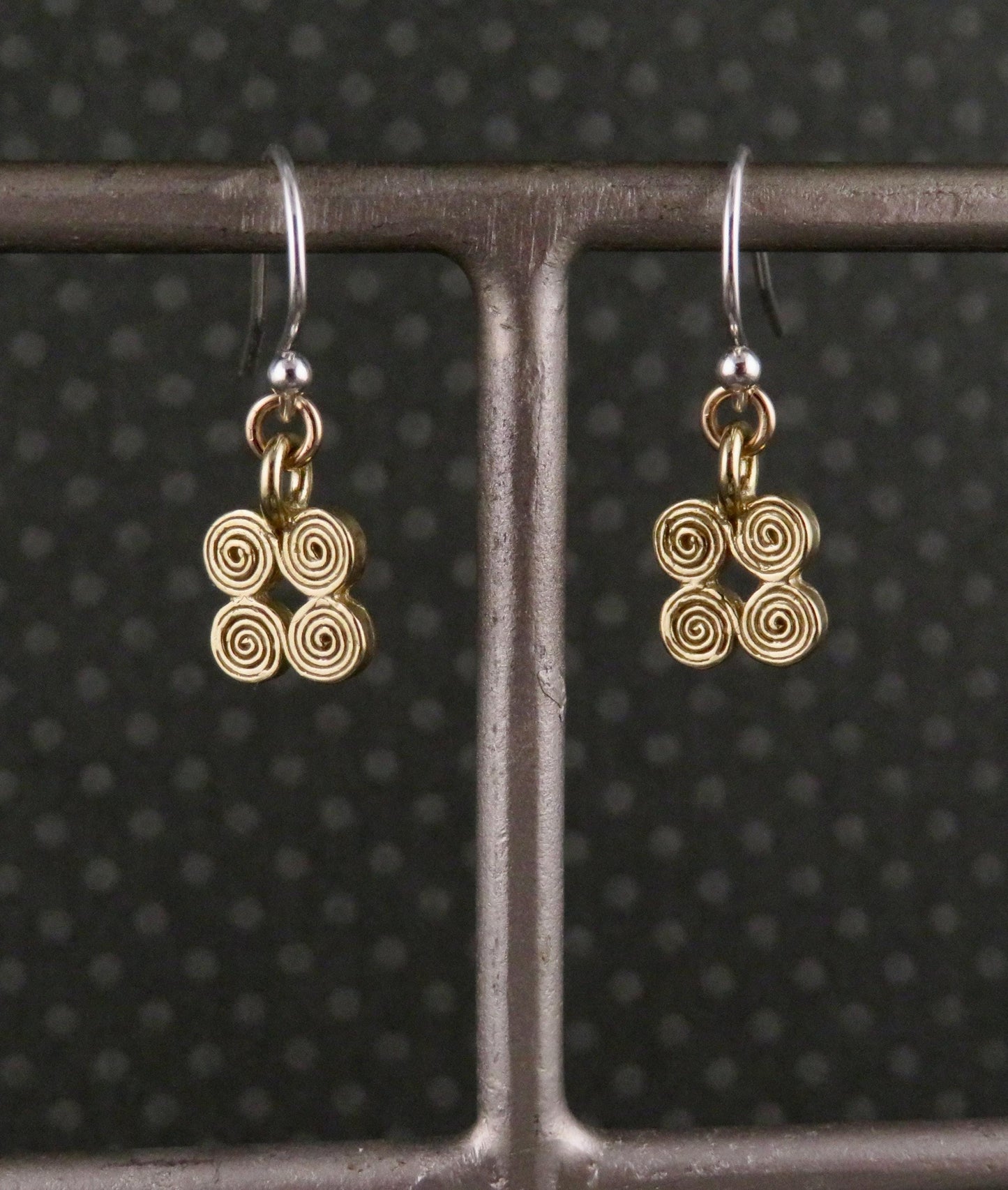Minimal Earrings | Gold Spiral Earrings | Delicate Brass Earrings | Spiral Earrings