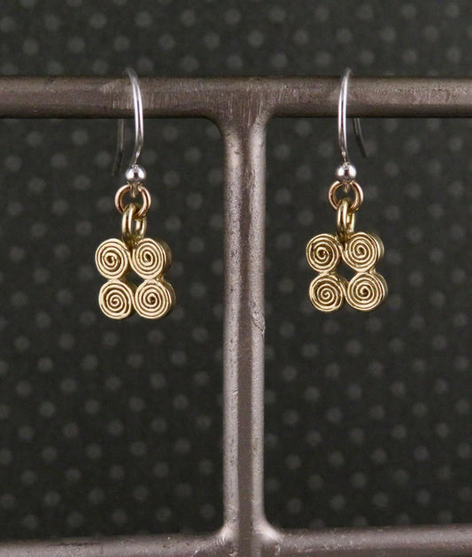 Minimal Earrings | Gold Spiral Earrings | Delicate Brass Earrings | Spiral Earrings