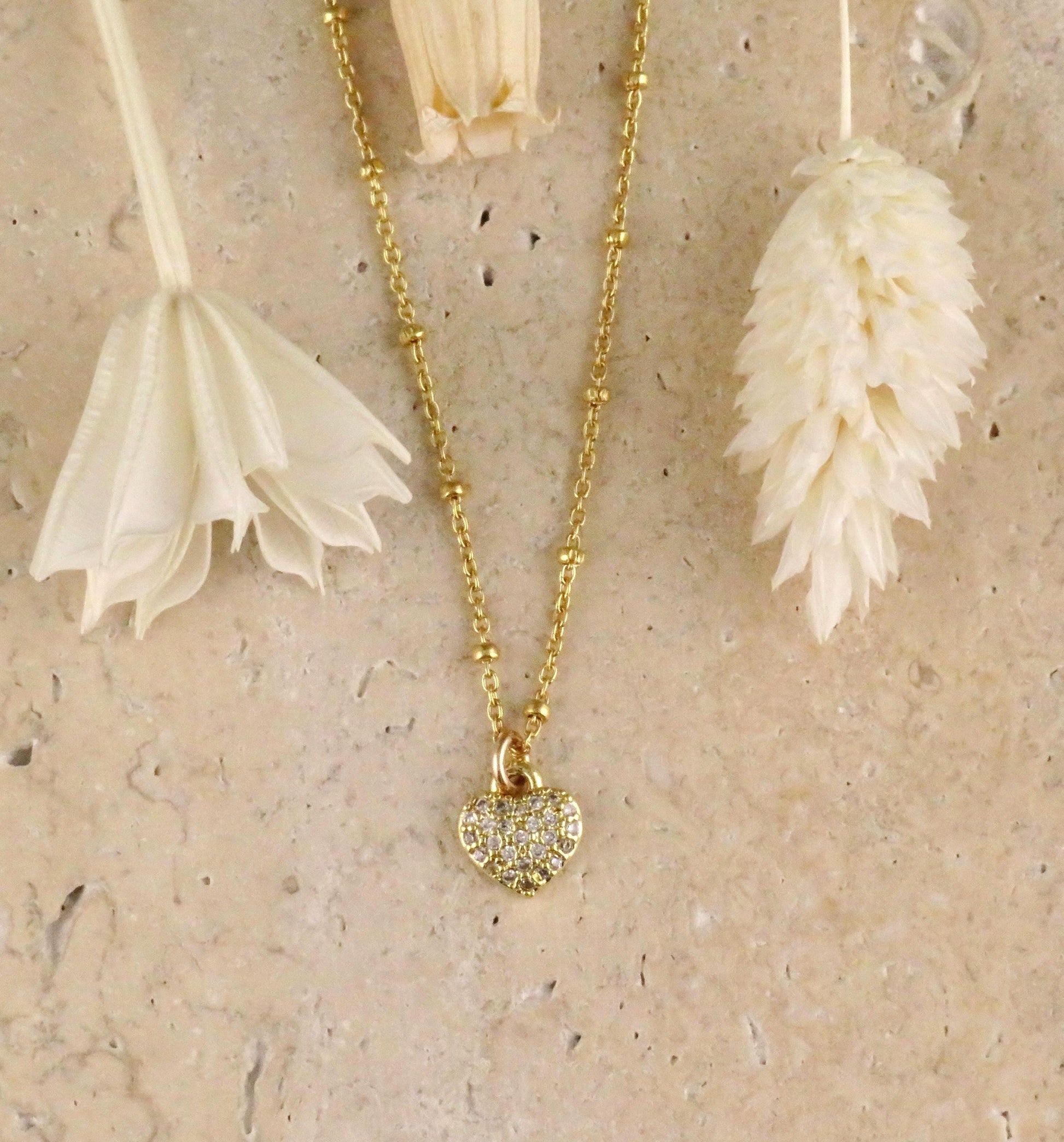 Gold Heart Necklace | Sweet Heart Charm | Gold filled Minimal Heart | Gold CZ Heart Pendant | Heart Necklace Gift