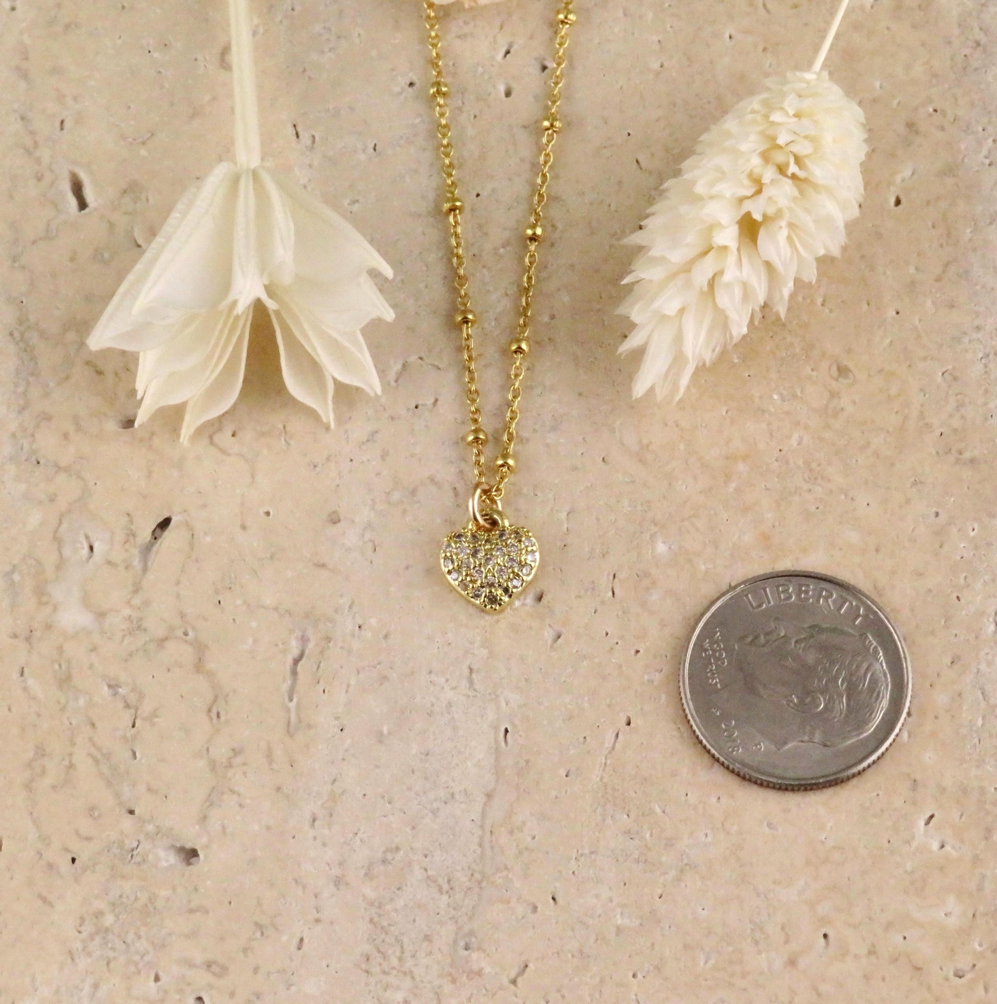 Gold Heart Necklace | Sweet Heart Charm | Gold filled Minimal Heart | Gold CZ Heart Pendant | Heart Necklace Gift