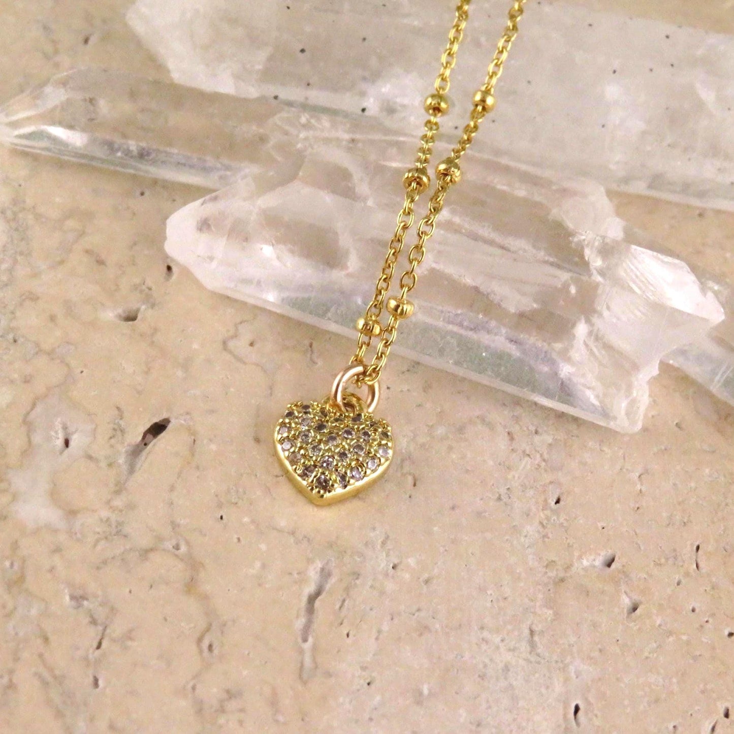 Gold Heart Necklace | Sweet Heart Charm | Gold filled Minimal Heart | Gold CZ Heart Pendant | Heart Necklace Gift