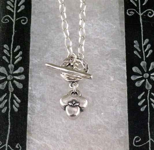 Silver Natural Necklace | Sterling Floral Necklace | Silver Rustic Pendant | Sterling Clover Charm | Organic Necklace | Quatrefoil Pendant