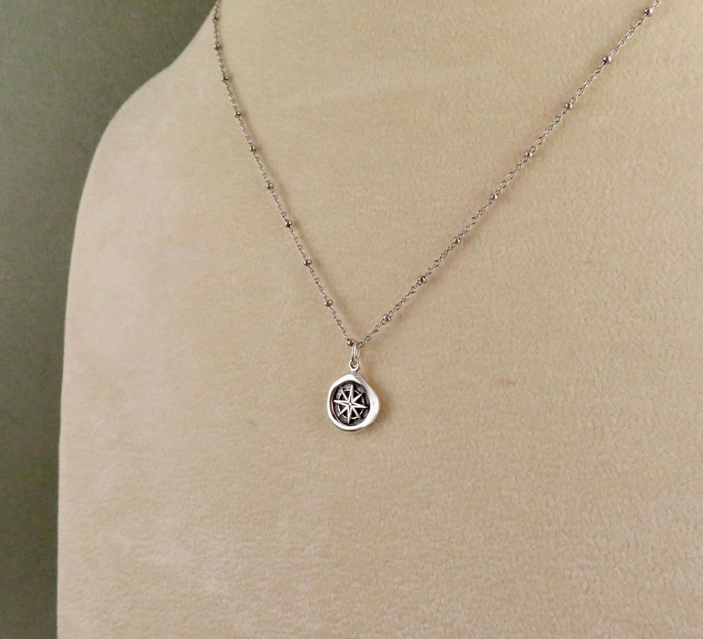 Small Compass Wax Seal Necklace