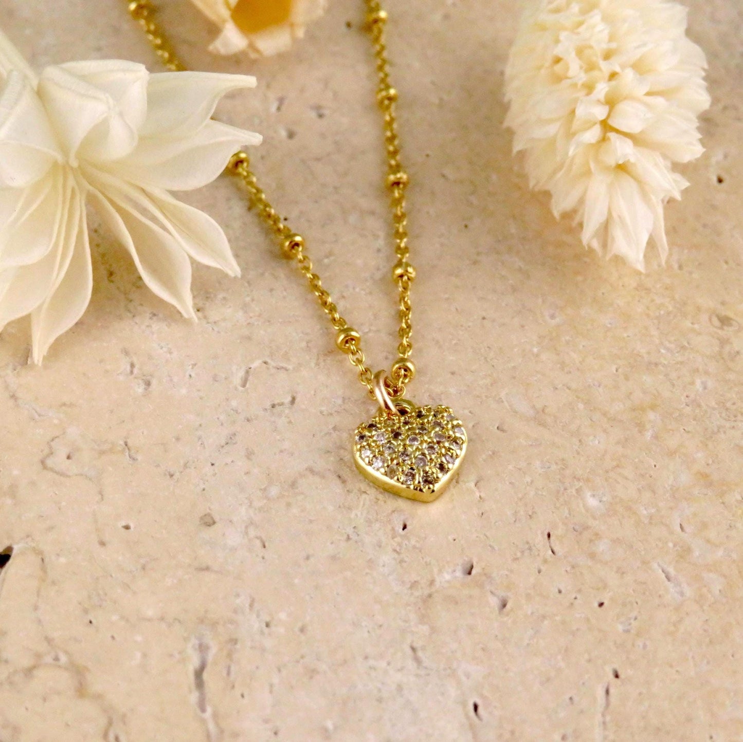 Gold Heart Necklace | Sweet Heart Charm | Gold filled Minimal Heart | Gold CZ Heart Pendant | Heart Necklace Gift