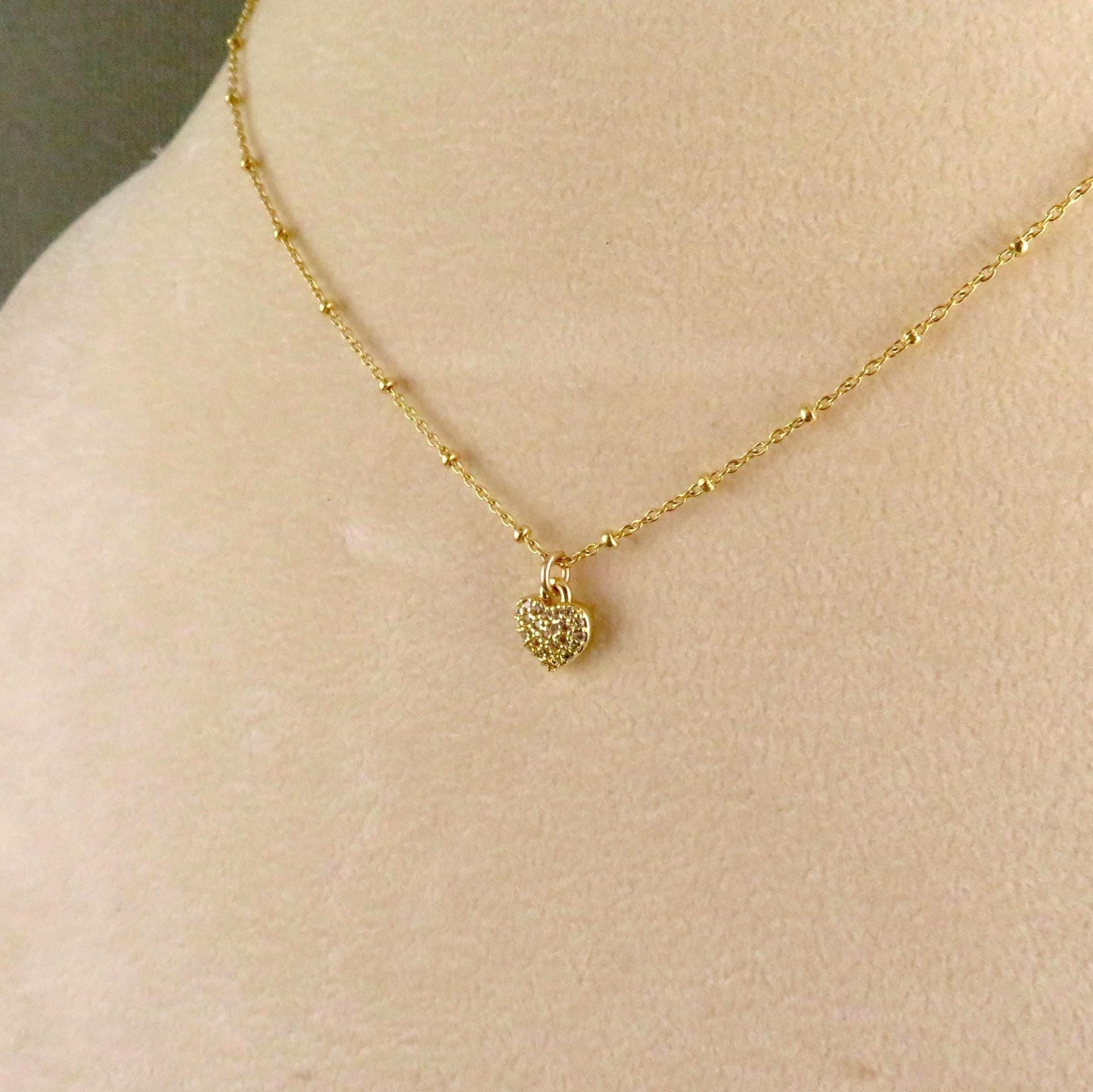 Gold Heart Necklace | Sweet Heart Charm | Gold filled Minimal Heart | Gold CZ Heart Pendant | Heart Necklace Gift