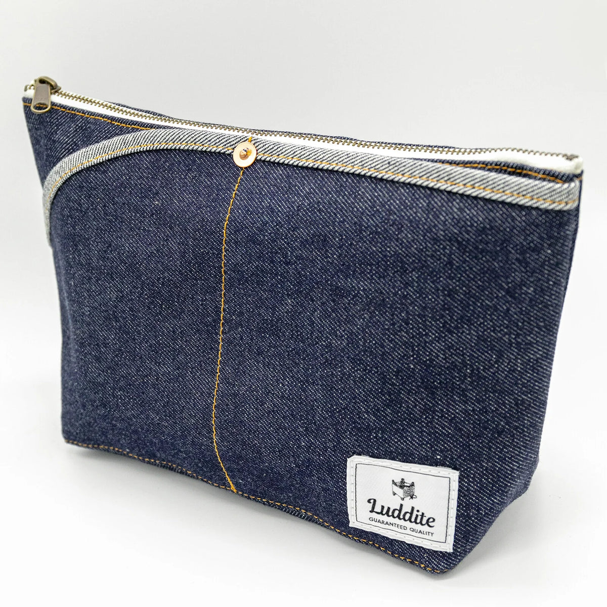 Denim Pouch with Pockets - LG - Luddite - Made in Japan