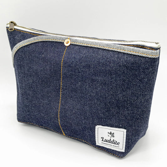 Denim Pouch with Pockets - LG - Luddite - Made in Japan