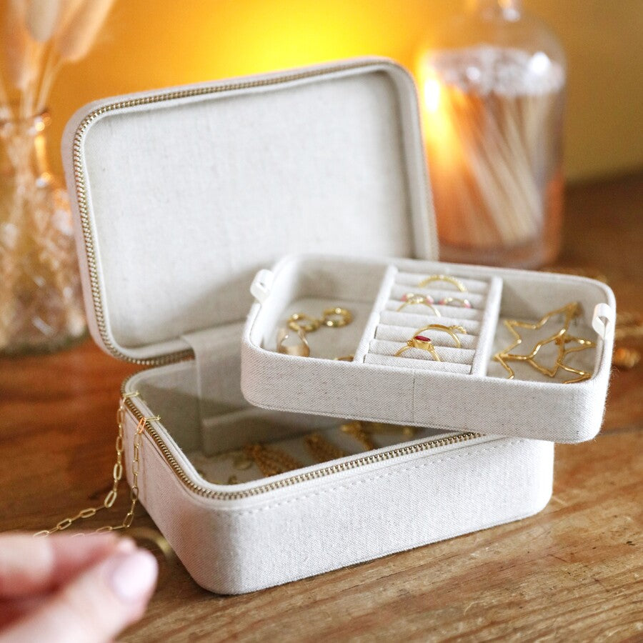 Linen Rectangle Jewelry Box